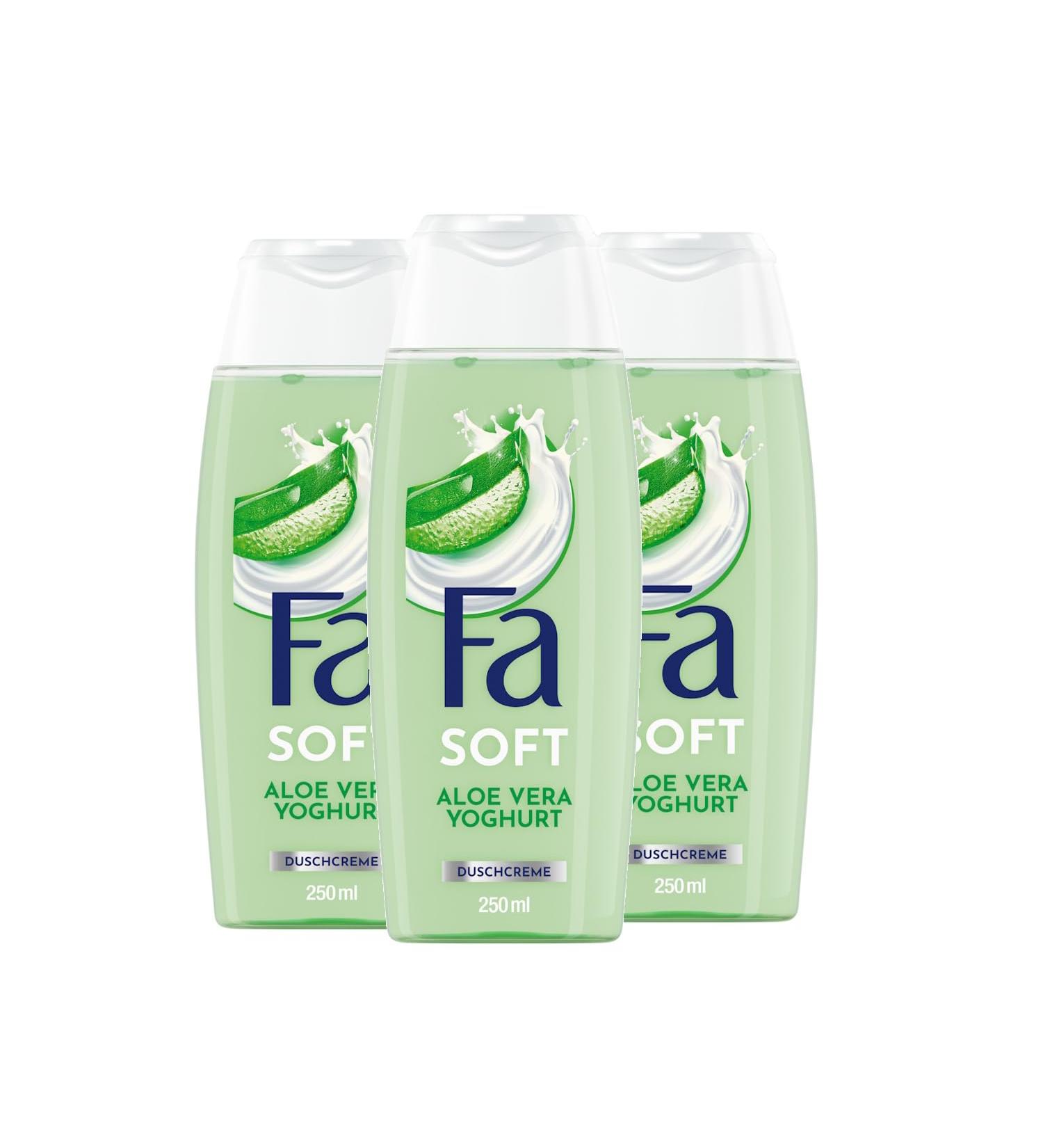 Schwarzkopf Henkel FA Shower Gel Aloe Vera Yoghurt 3 x 250 ml refreshing shower cream with mild formula and pleasant scent of aloe vera vegan 94 ingredients of natural origin 250 ml 3er Pack - Buy Online on GoSupps.com