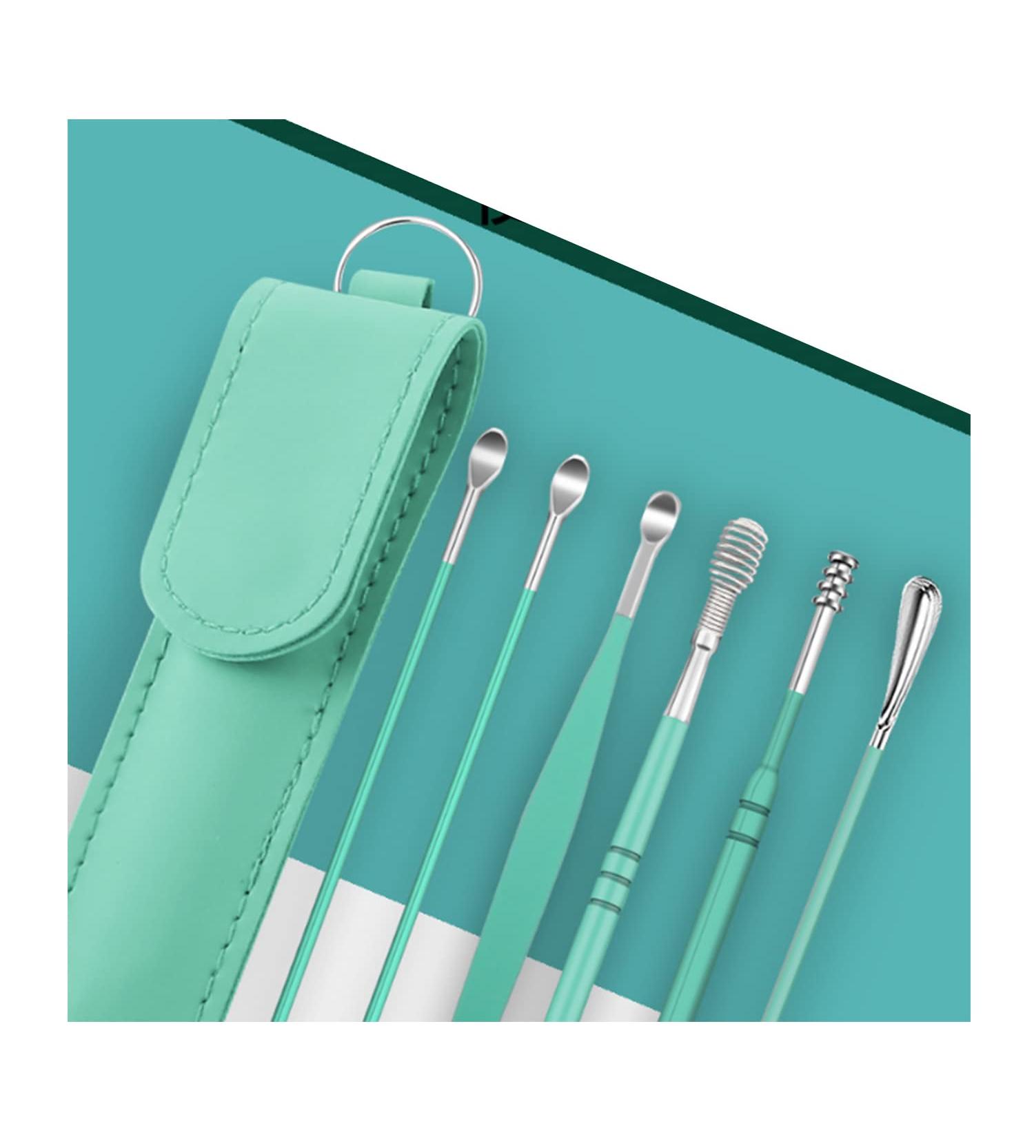 Spring Ear Wax Cleaner Tool Set - Ear Curette Remover with Storage Box C-cyan - Buy Online on GoSupps.com