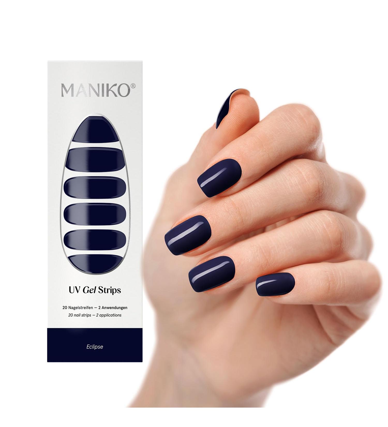 Maniko UV Gel Strips - Self-Adhesive Nail Film | Vegan Long-Lasting Manicure for Natural Nails | 20 Strips (Eclipse) - Buy Online on GoSupps.com
