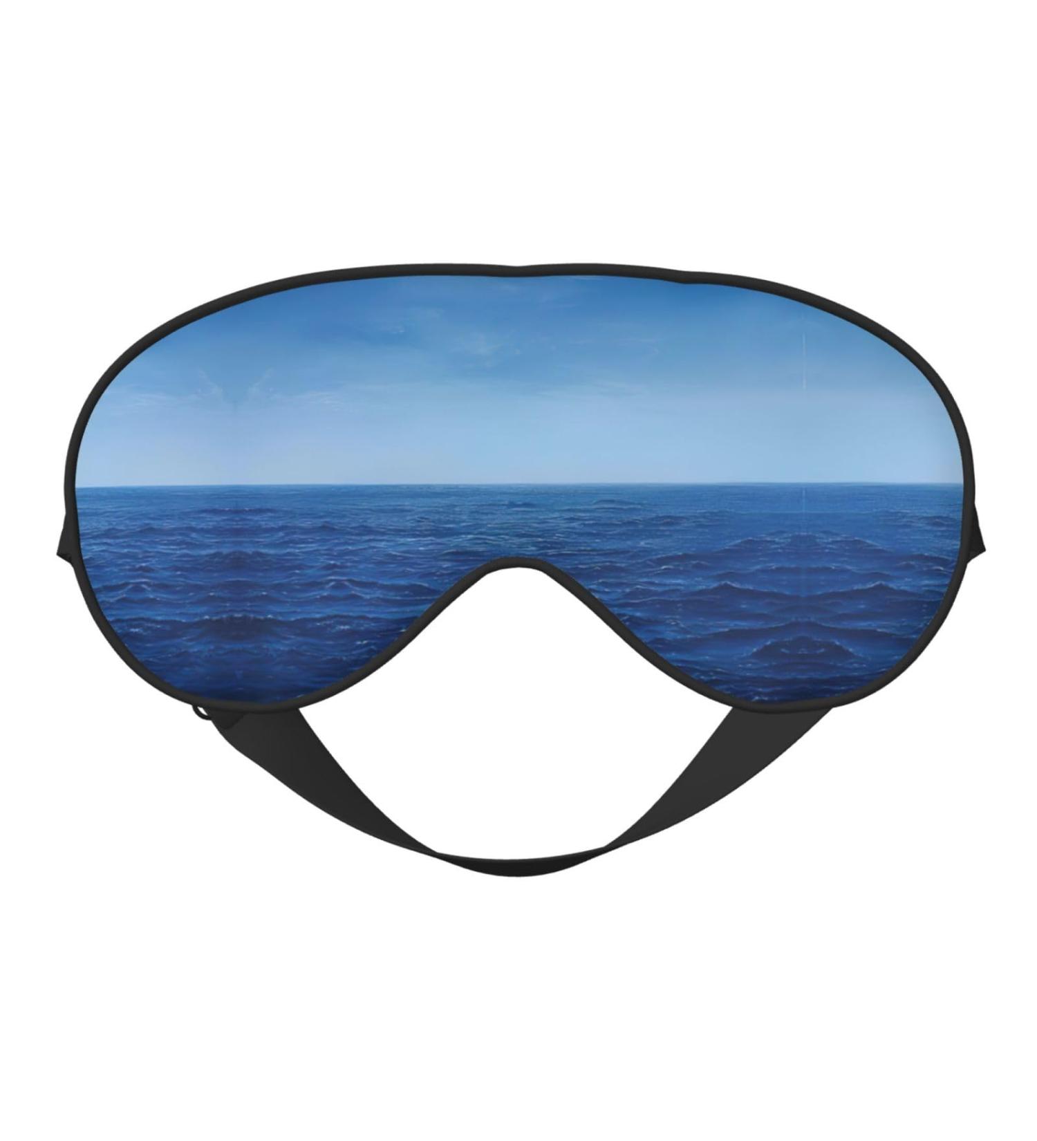 SSIMOO Blue Ocean Sea Print Ultra-Soft Light-Blocking Eye Mask for Comfort & Restful Sleep - International Shipping - Buy Online on GoSupps.com