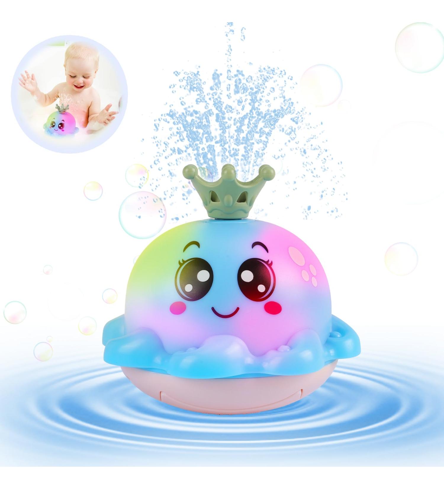 Octopus Bathly Toy: Light-Up Automatic Water Spray Toy for Kids - Smiling Blue - Buy Online on GoSupps.com