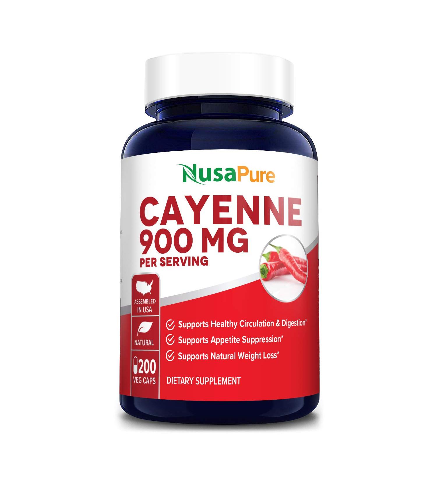 Cayenne Pepper 900mg | 200 Veggie Capsules | Vegetarian, Non-GMO & Gluten-Free - Buy Online on GoSupps.com