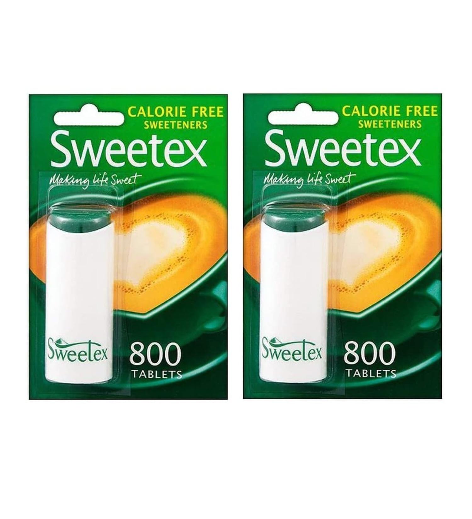 Sweetex Sweeteners Calorie Free | Sugar Substitute | Zero Sugar Maximum Taste | 800 Mini Tablets Per Pack | Pack of 2 (1600) - Buy Online on GoSupps.com