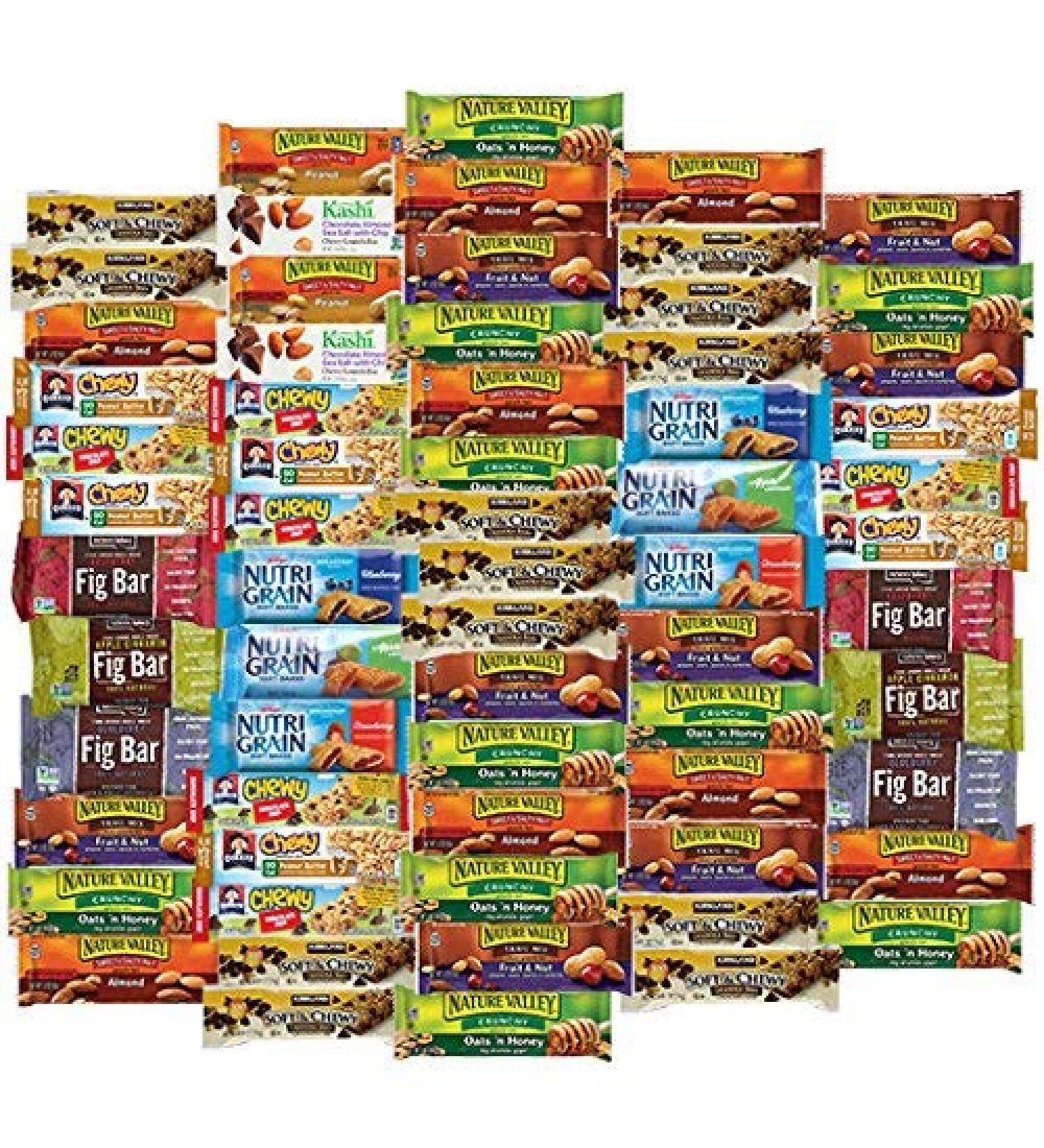 Veratify Healthy Snacks To Go - 66 Piece Mixed Snack Box & Gift Variety Pack for Office or Home - Granola Bars Care Package - Buy Online on GoSupps.com