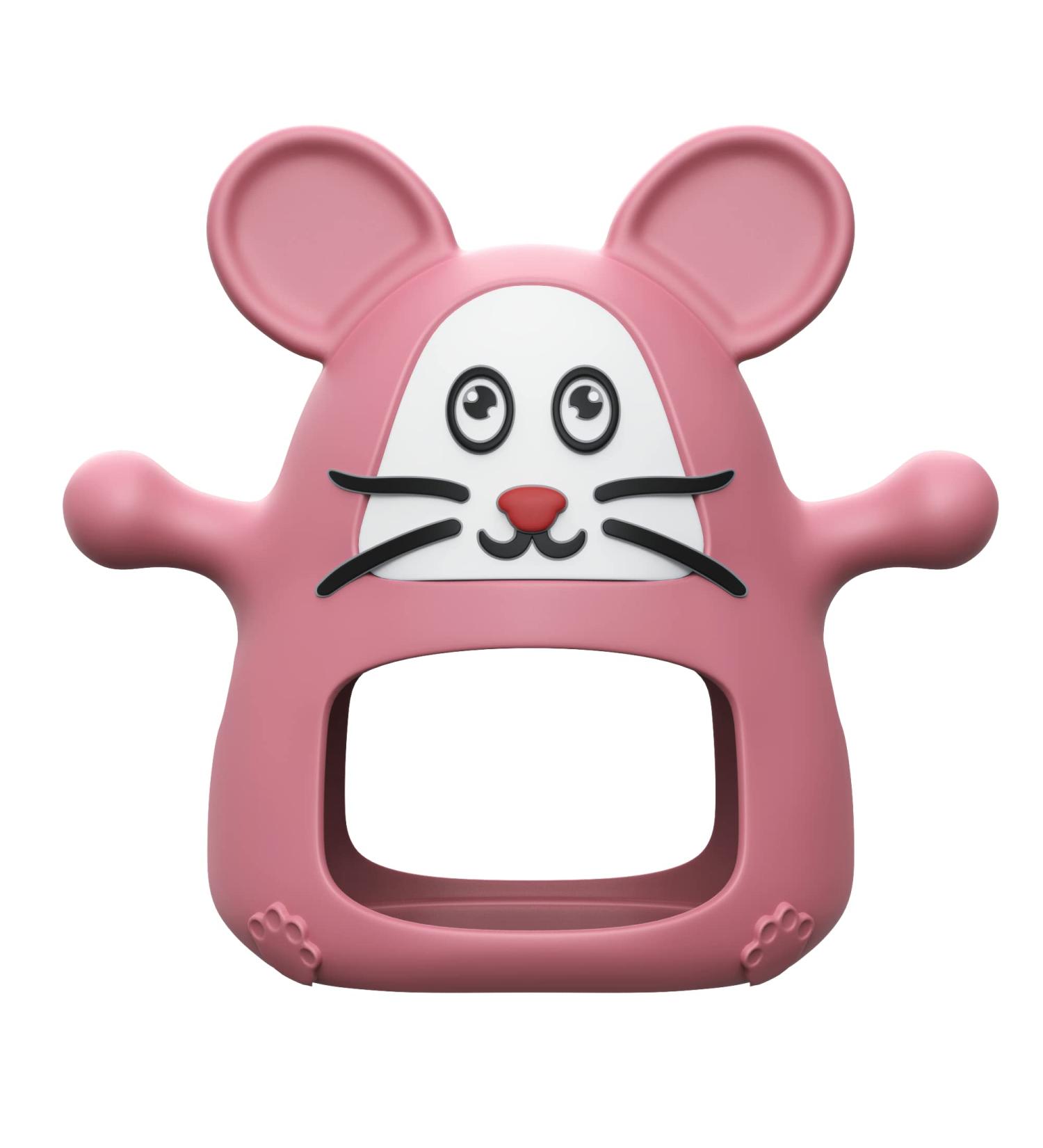Little Pixy Silicone Baby Teether Toy for 0-6 Months | Hand Pacifier & Chew Toy for Newborns | Sensory & Car Seat Toy in Pink - Buy Online on GoSupps.com