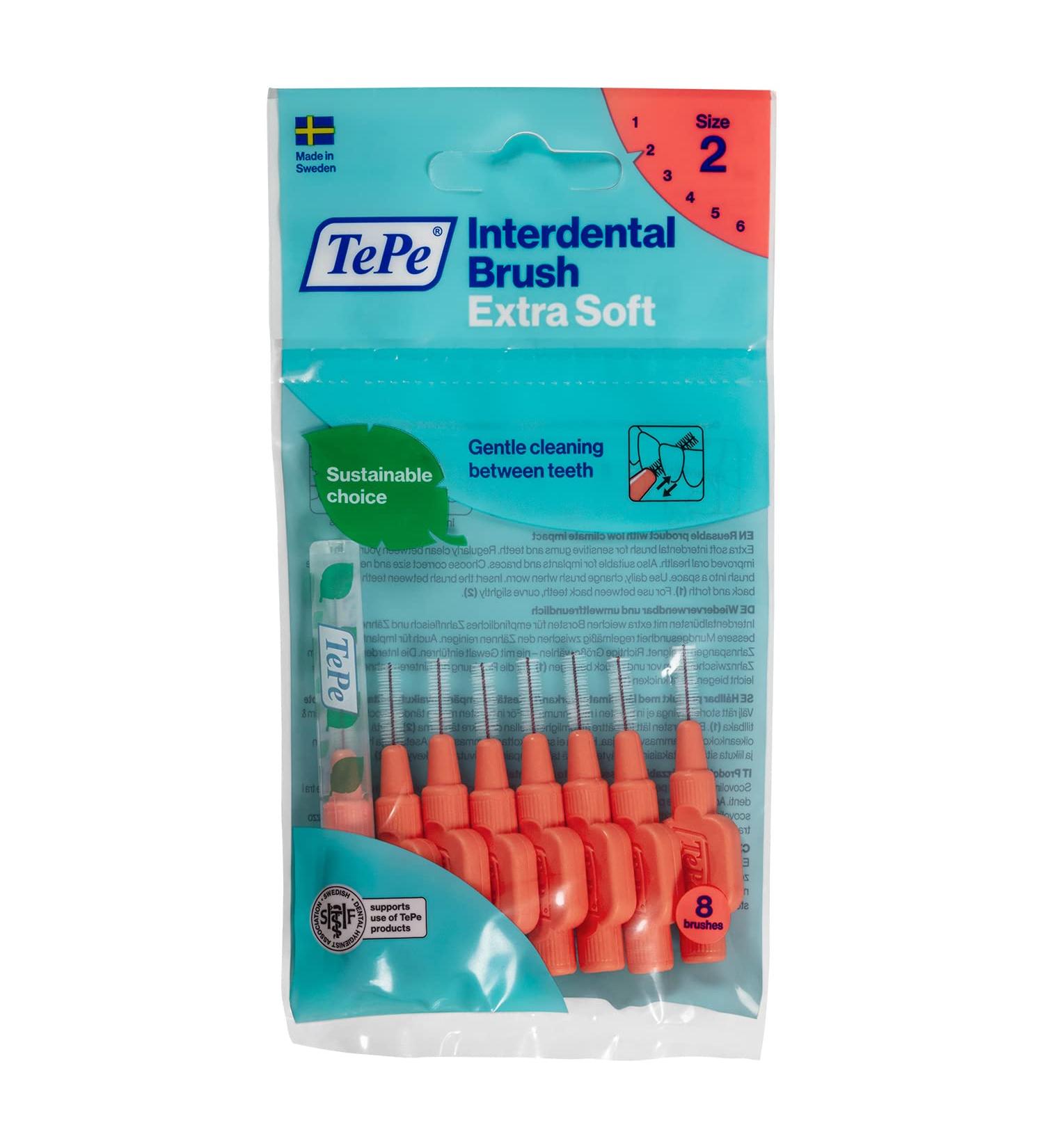 TePe Interdental Brushes X-Soft Light Red | 0.5 mm | 8 Pieces | Best for Oral Hygiene - International Shipping Available - Buy Online on GoSupps.com