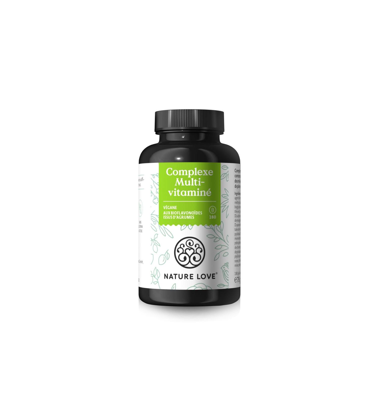 Multivitamin Complex 180 vegan capsules vitamins A-Z and minerals green tea extract citrus bioflavonoids high dosage bioactive forms laboratory-controlled without unnecessary additives - Buy Online on GoSupps.com