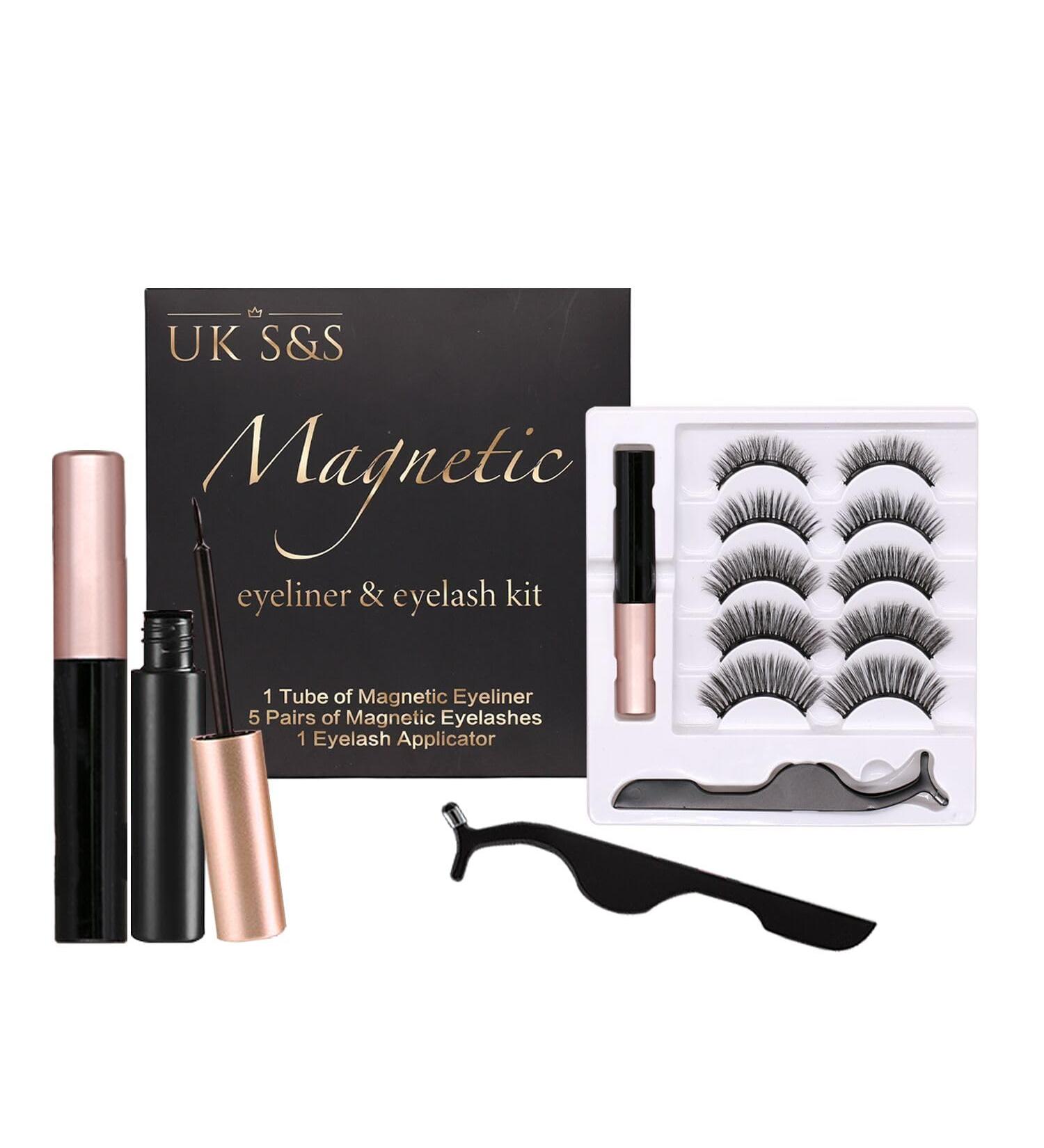 Magnetic eyelash and eyeliner kit 1 Tube of Magnetic Eyeliner 5 Pairs of Magnetic Eyelashes 1 Eyelash Applicator - Buy Online on GoSupps.com