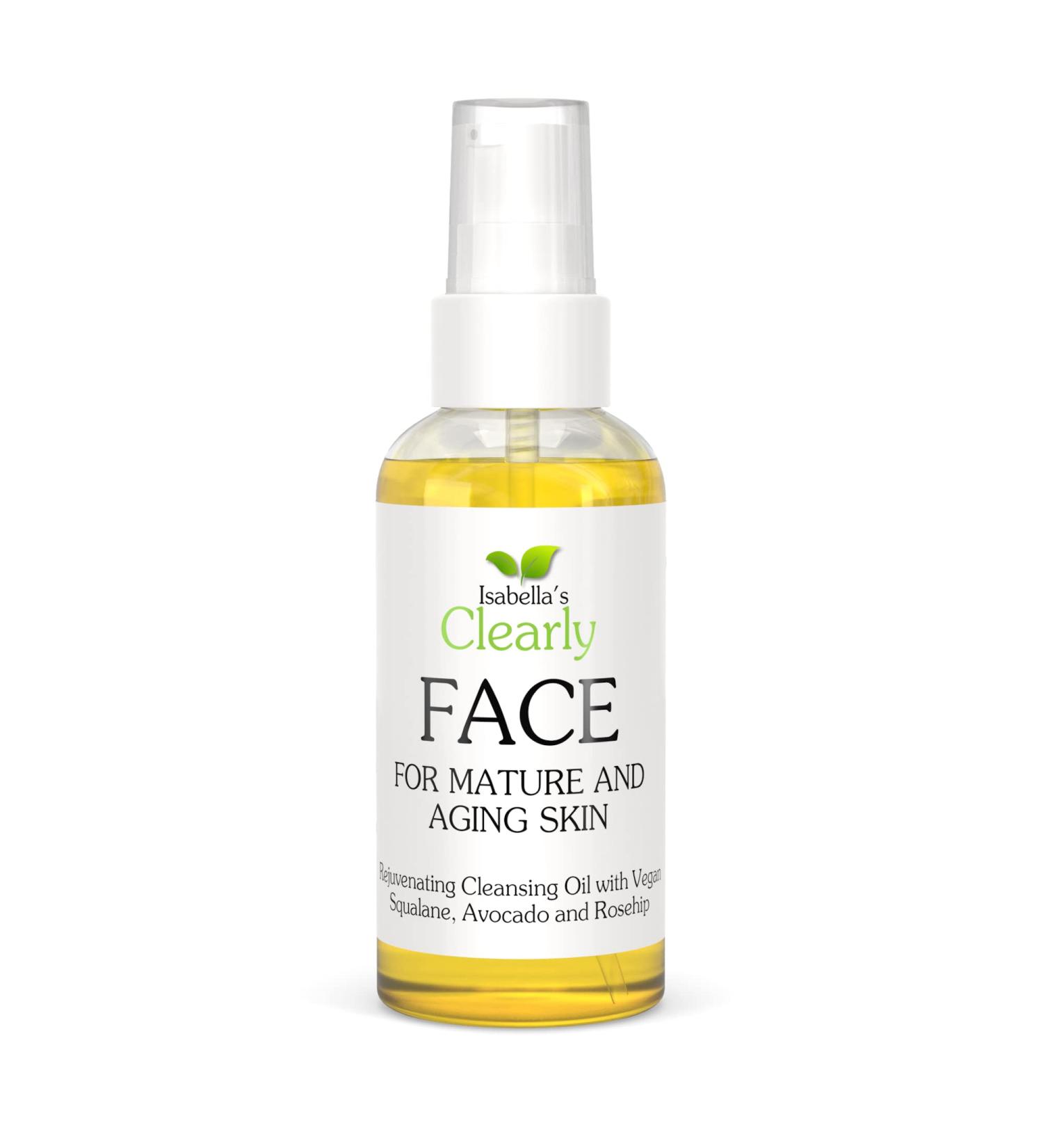 Clearly FACE Natural Oil Cleanser & Makeup Remover | Anti-Aging Cleansing Oil with Rosehip & Avocado | Vegan & Water-Free | Ideal for Mature Skin - Buy Online on GoSupps.com