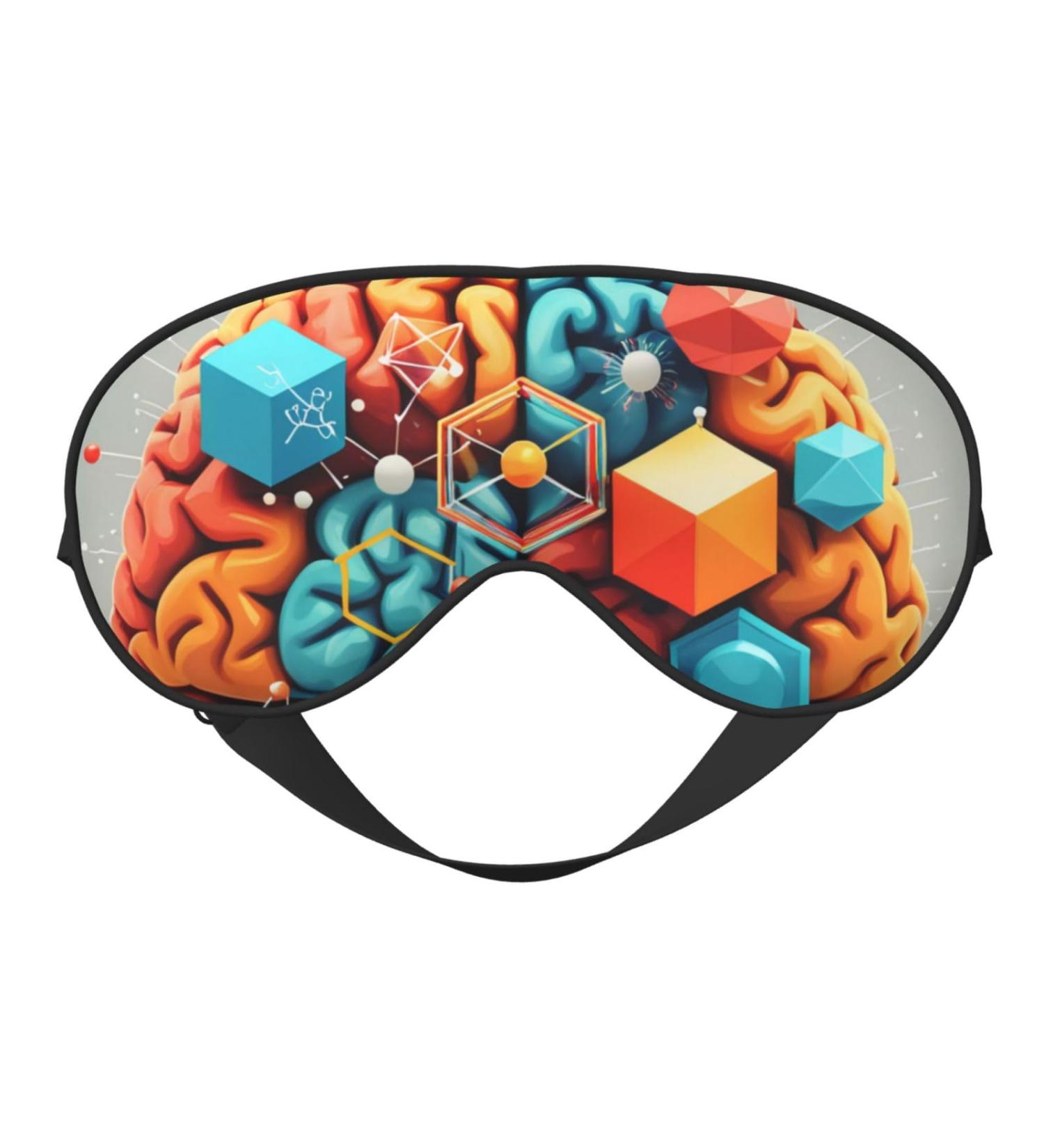 Soft Geometry Brain Image Eye Mask | Adjustable Light Blocking Sleep Mask | Breathable Double-Sided Design - International Shipping Available - Buy Online on GoSupps.com