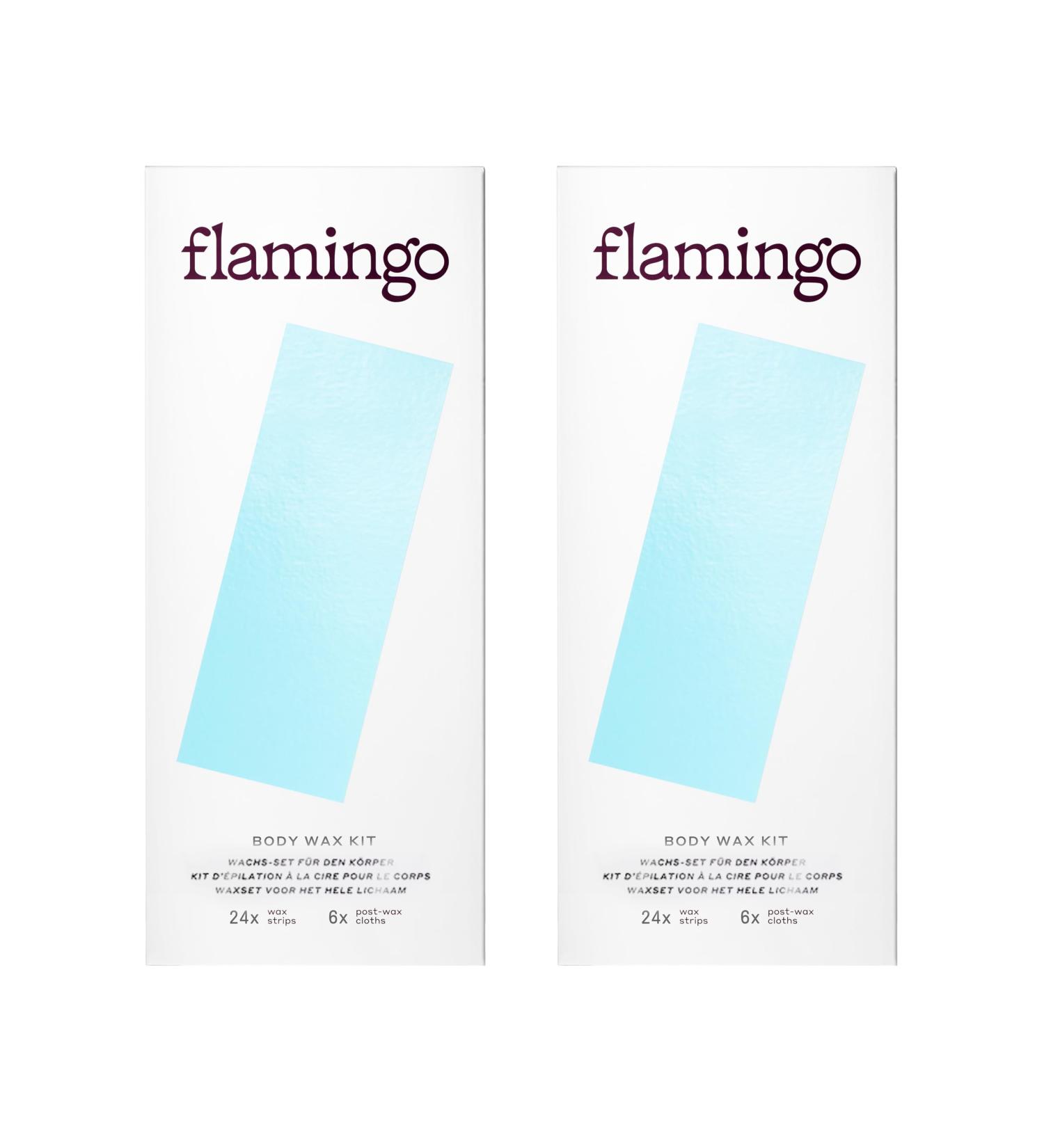 Flamingo Body Wax Set - 48 Wax Strips & 12 Aftercare Wipes for Women | Best Depilatory Wax Strips for Smooth Skin - Buy Online on GoSupps.com