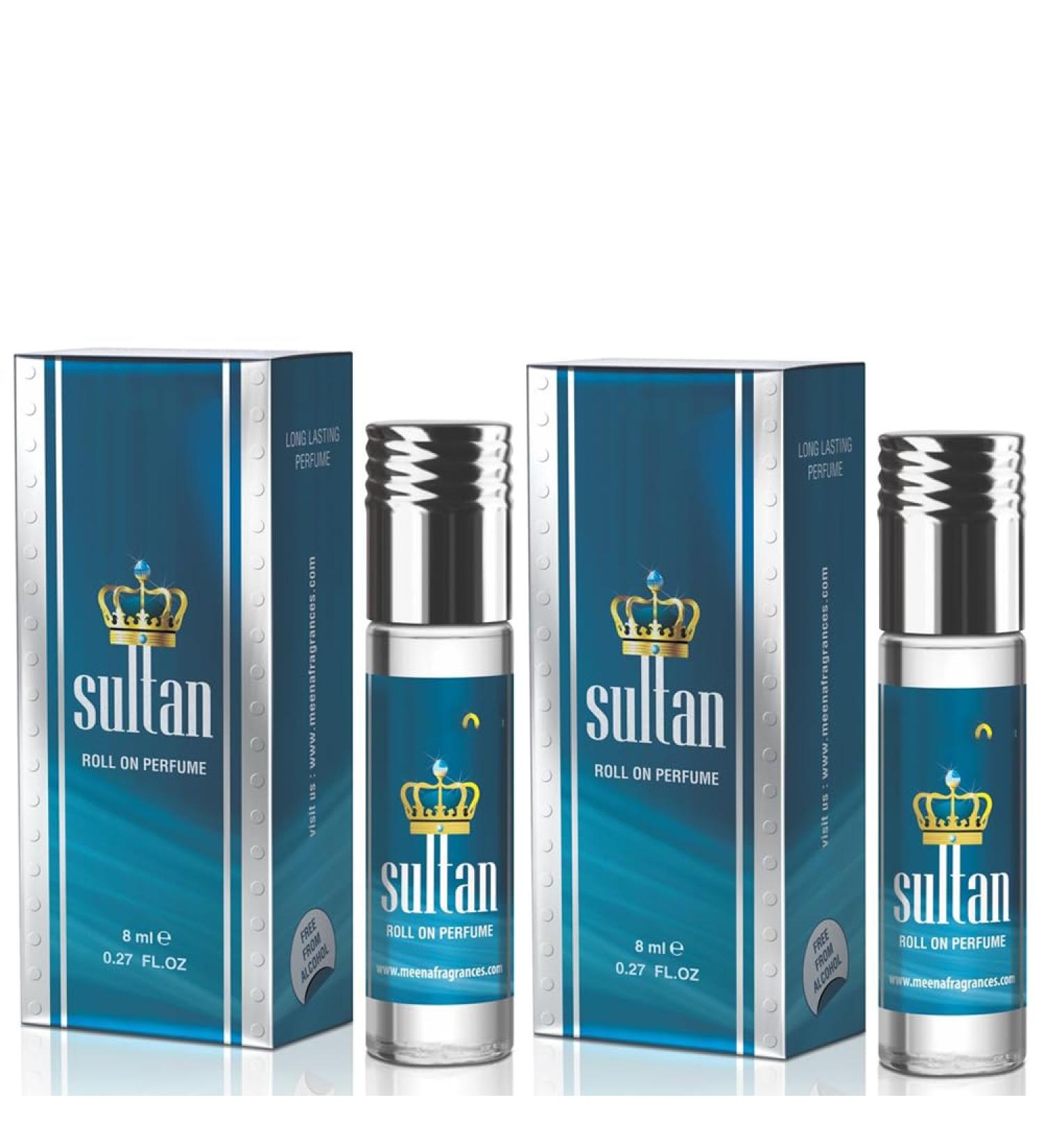 BlueQueen Sultan Roll On Attar Perfume Alcohol Free Long Lasting Jasmine Perfume for Women and Men | Hypoallergenic Travel Size Jasmine Oil Perfume Roll On - 8Ml - Pack of 2 - Buy Online on GoSupps.com