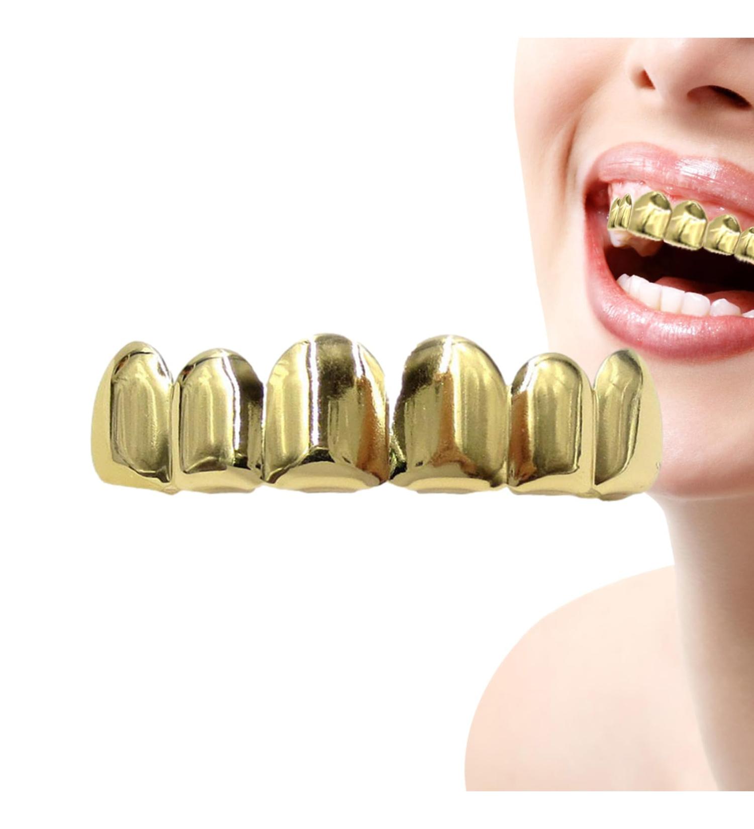 Buy Hitrod Gilded Hip-Hop Tooth Grillz - Gold-Plated Grillz Caps for Cosplay & Party | Unique Christmas Gifts - Buy Online on GoSupps.com