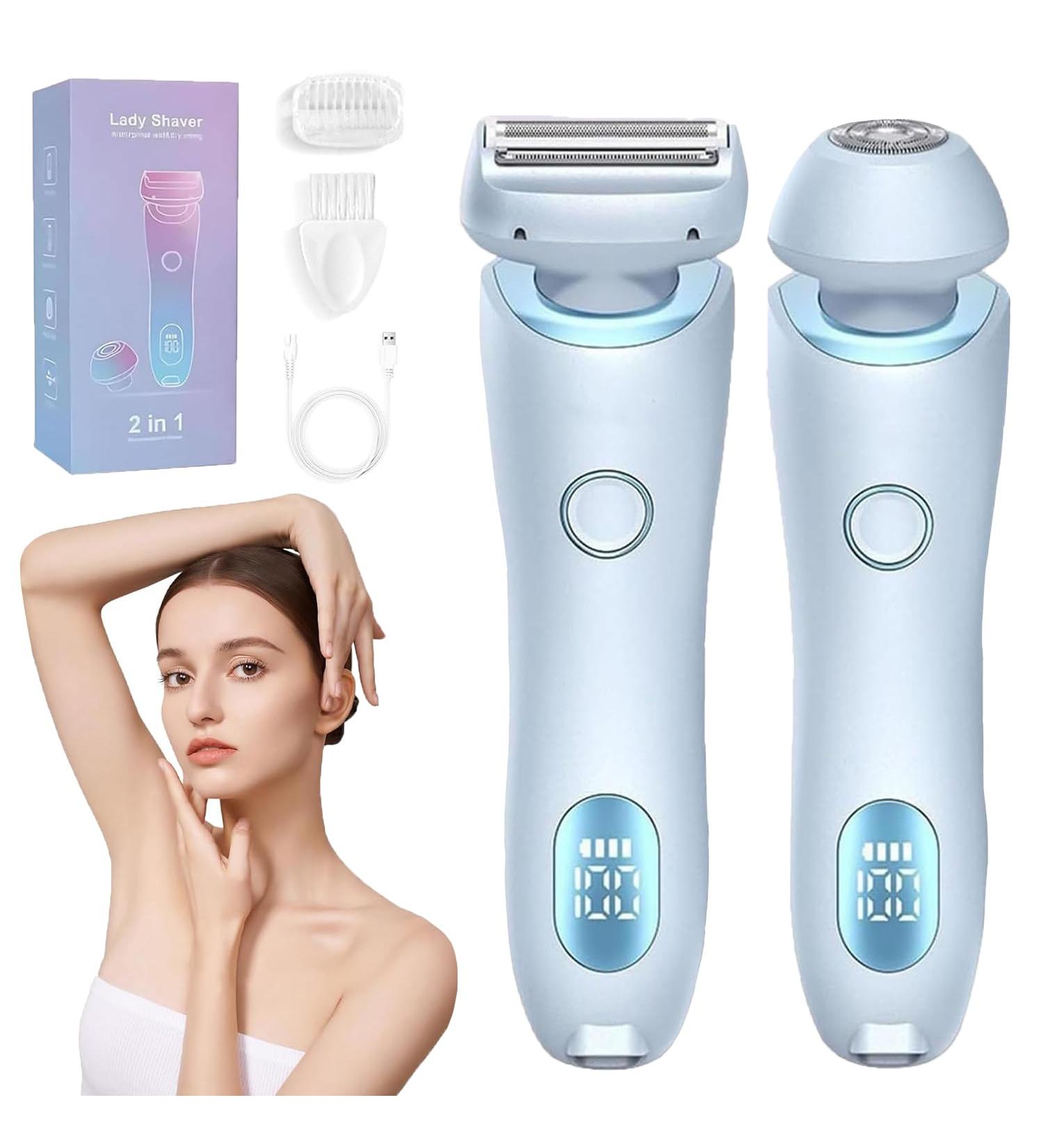 Duskofficial Razor DuskOfficial The Glide Pro 3.0 Waterproof Electric Razor Silkglide Pro Razor Dusk Official Electric Razor 2 in 1 Electric Shaver Razors for Women (Blue) - Buy Online on GoSupps.com