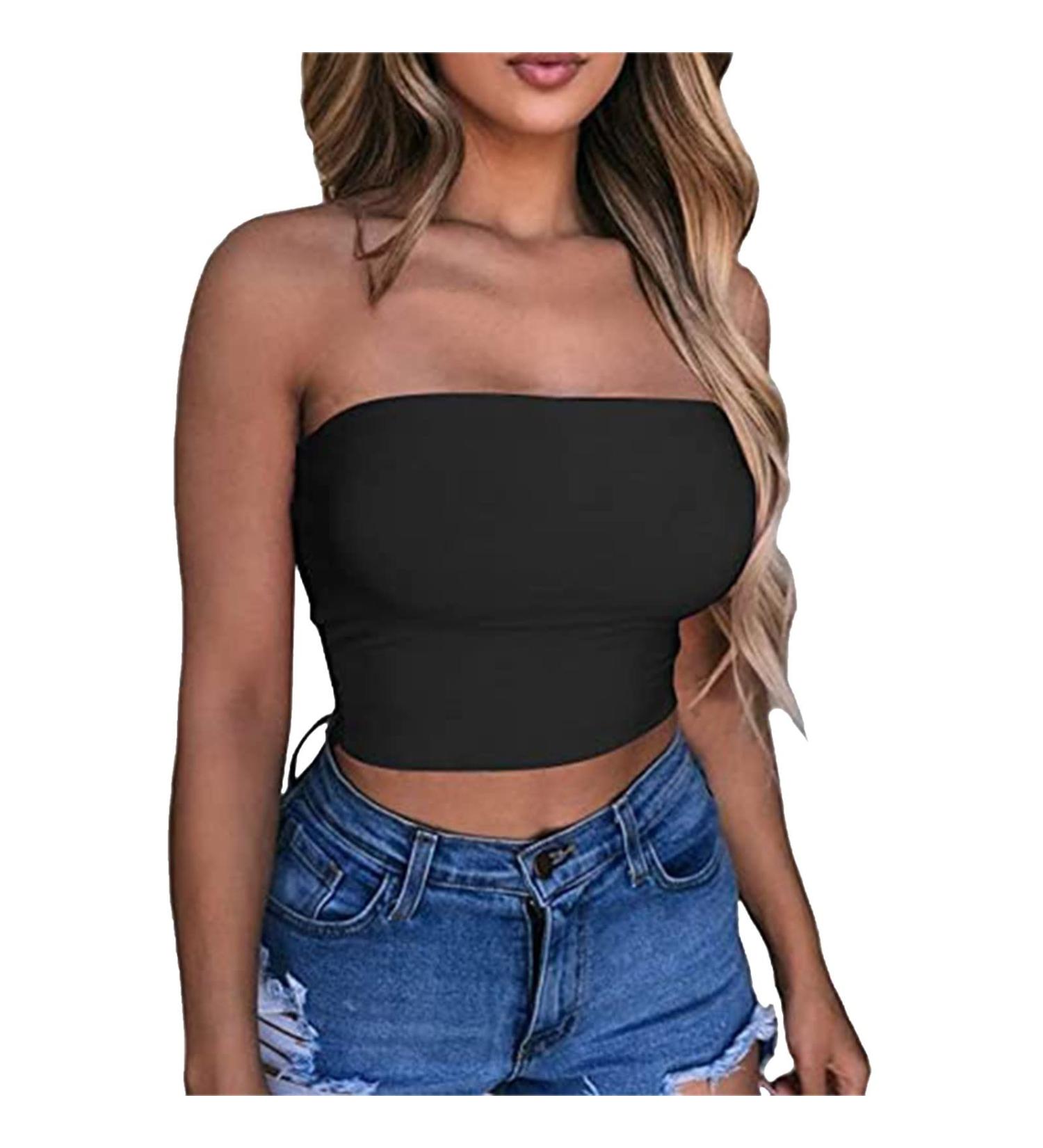 Tank Top for Women Sleeveless Waffle Knit Shirt Deep V-Neck Adjustable Strap Fashion 2024 Summer Tops Loose Fit Vest 3150-eumxw-black-f XXL - Buy Online on GoSupps.com