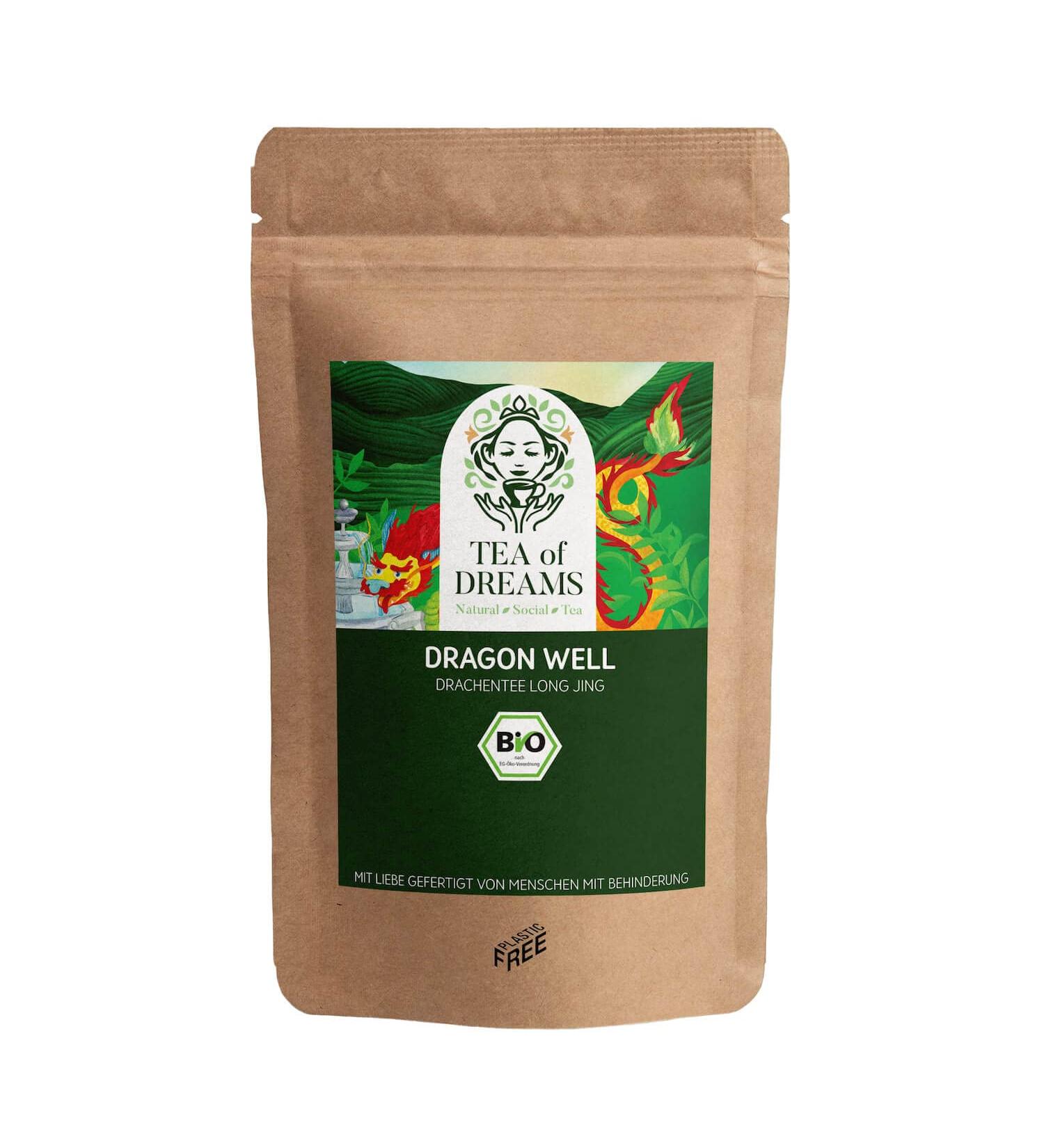  Tea of Dreams Organic Green Tea | Chinese Dragon Tea | Long Jing | Lung Jing | Loose Leaf Tea | 160 g - Buy Online on GoSupps.com