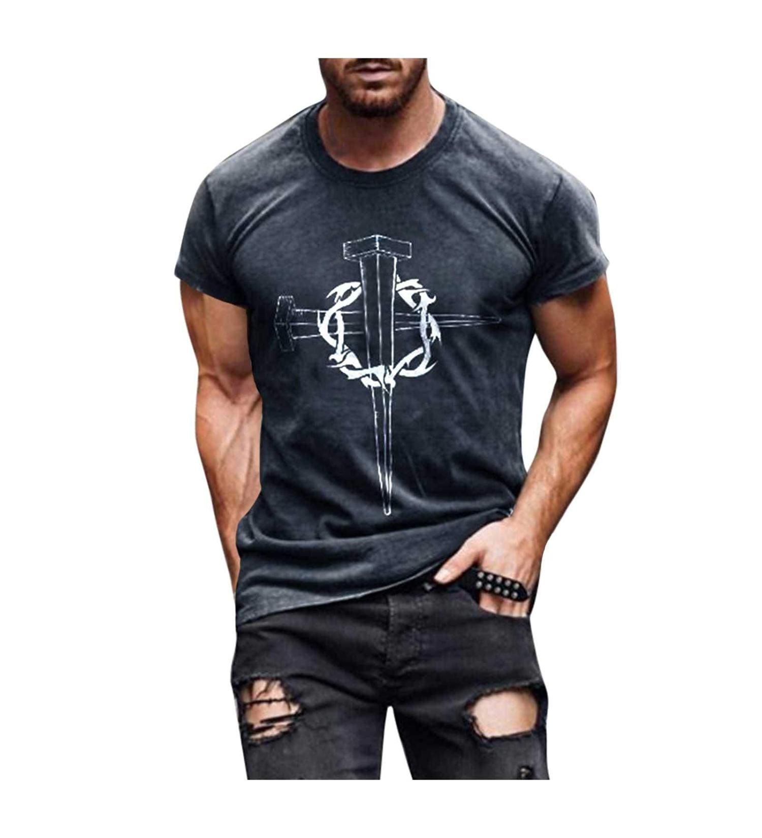 Men's Novelty Christian Cross Print T-Shirt - White XL - Buy Online on GoSupps.com