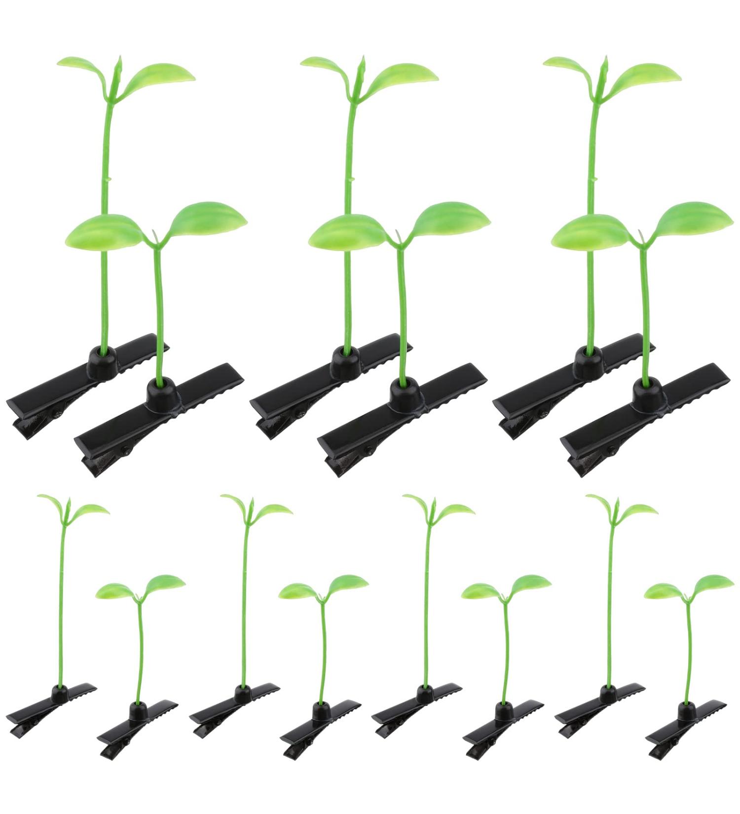 HANABASS 50pcs Bean Sprout Hair Clips - Cute Plant Hairpins for Women, Kids, Girls - Green Barrette Headwear for Home, School, Easter Party - Buy Online on GoSupps.com