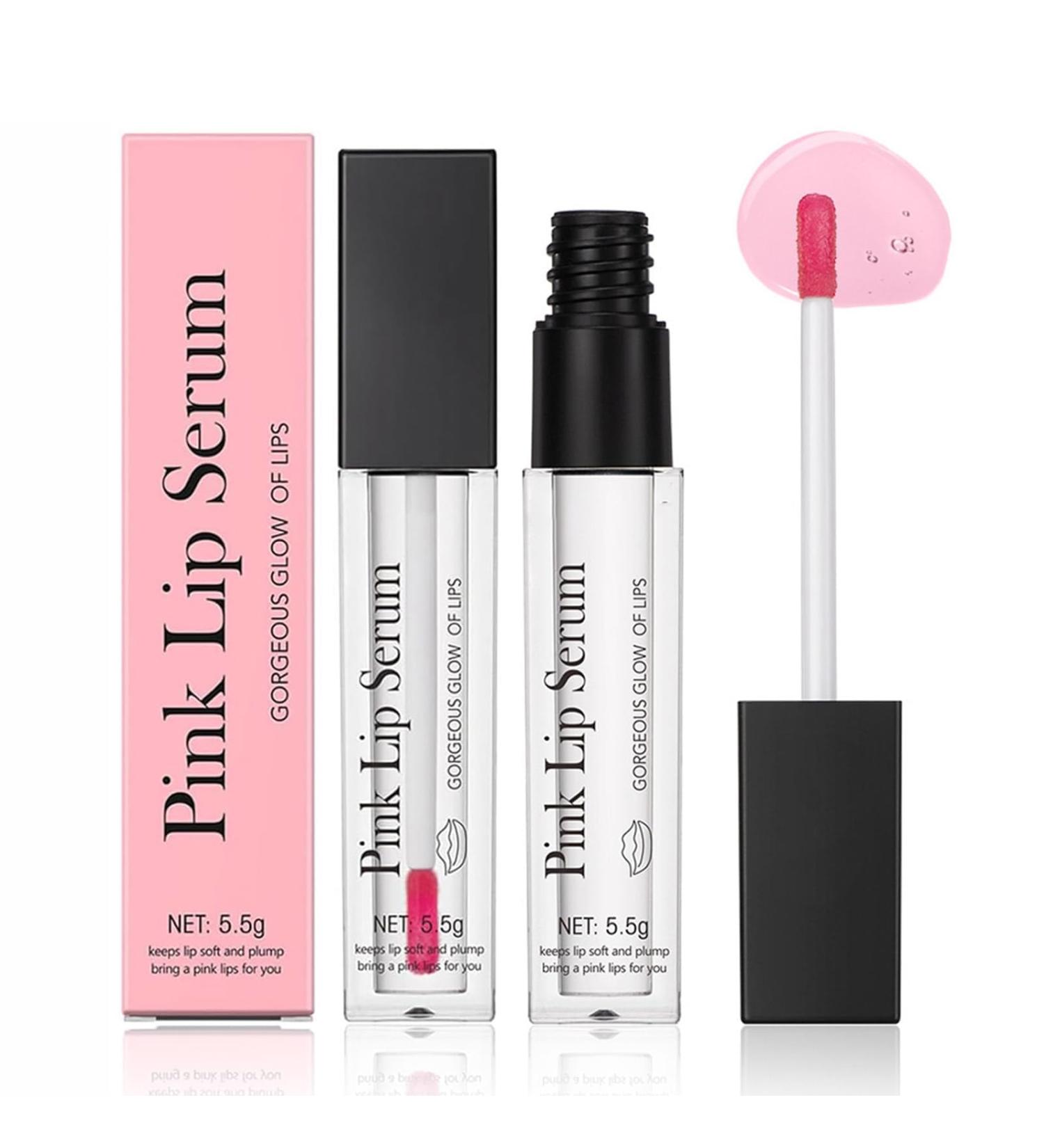 2Pcs Pink Lip Serum Plumper Color Changing Lip Gloss Pink Lip Serum Plump Gorgeous Glow of Lips Pink Lip Serum Booster Glow Color Changing Lip Oil Hydrating Lip Stain for Women - Buy Online on GoSupps.com