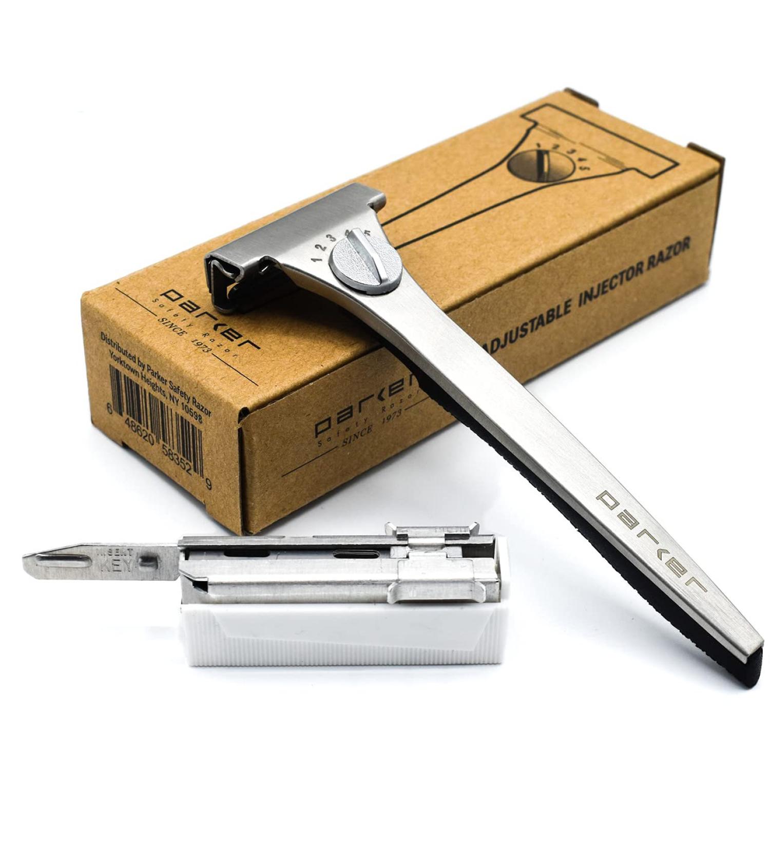 Parker Adjustable Injector Razor | Single Edge Safety Razor with 20 Blades | Customize Your Shave - Buy Online on GoSupps.com