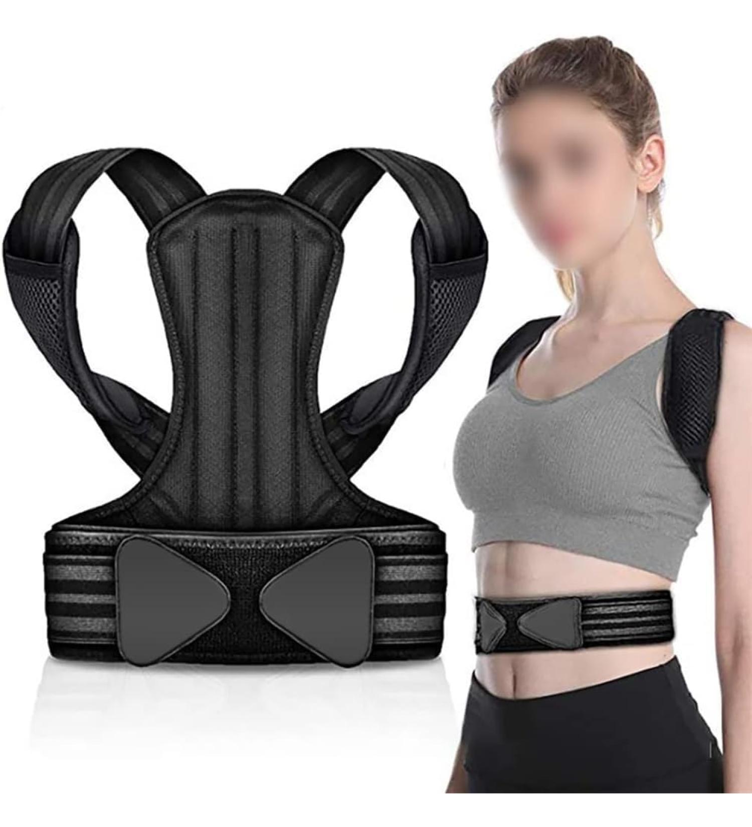 Back Brace Posture Corrector - Breathable Shoulder Straightener for Men & Women | Scoliosis & Hunchback Support | X-Large Black - Buy Online on GoSupps.com