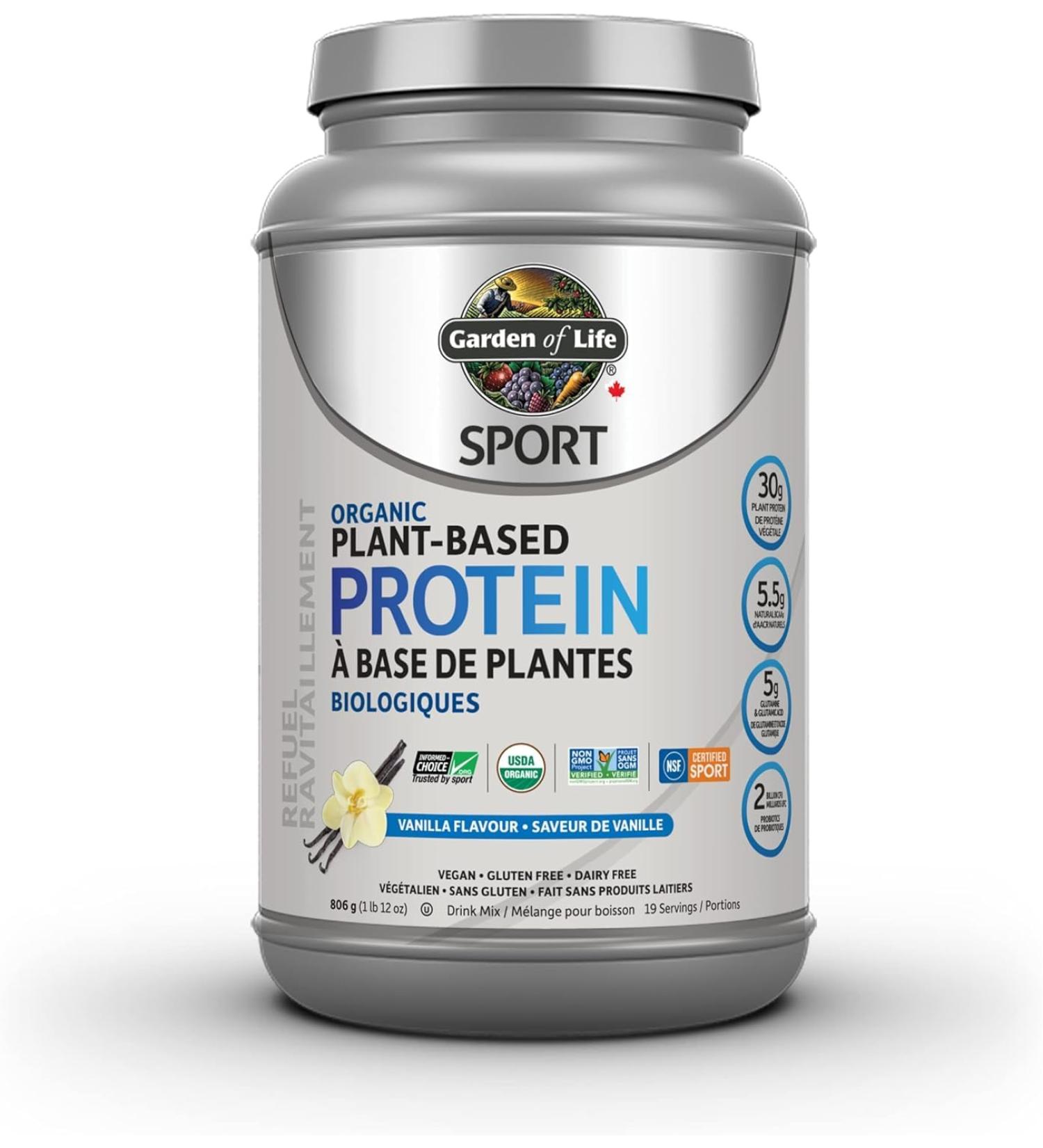 Garden of Life Sport Organic Plant Based Protein Vanilla 806g - Best Quality Muscle Recovery Supplement - Buy Online on GoSupps.com