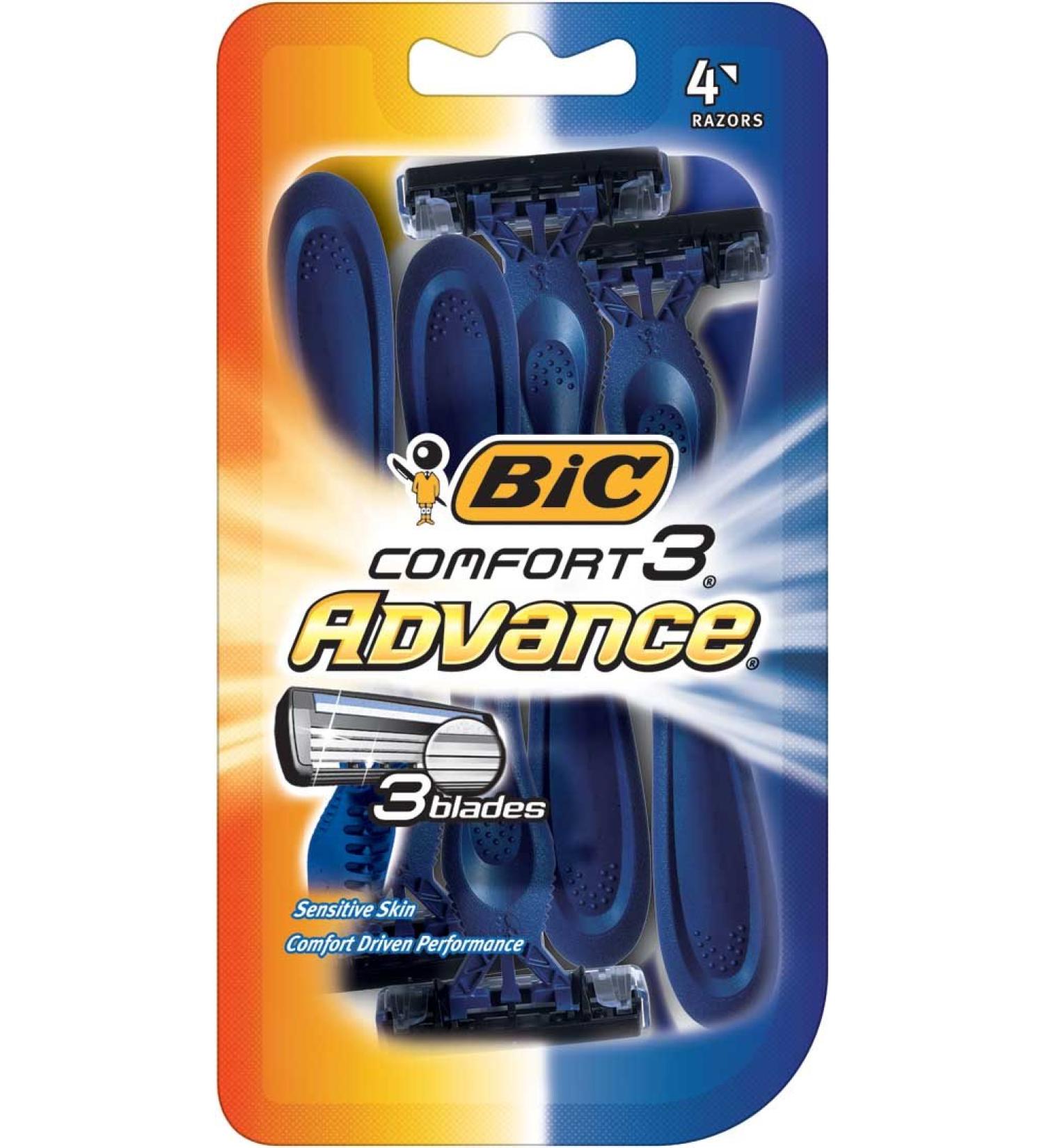 BIC Comfort 3 Men's Disposable Razors - 3 Blade for Ultra-Soothing Shave - 24 Piece Set - Buy Online on GoSupps.com