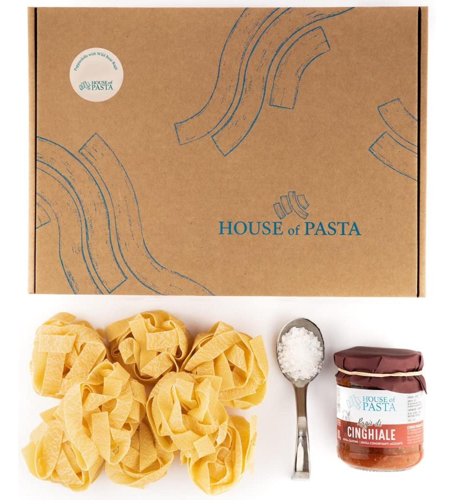 Pasta Recipe Kit - Pappardelle with Wild Boar Rag | Double Portion Italian Artisan Dried Egg Pasta & Finest Sauce | Restaurant-Quality Dish Ready in 6 Minutes - Buy Online on GoSupps.com
