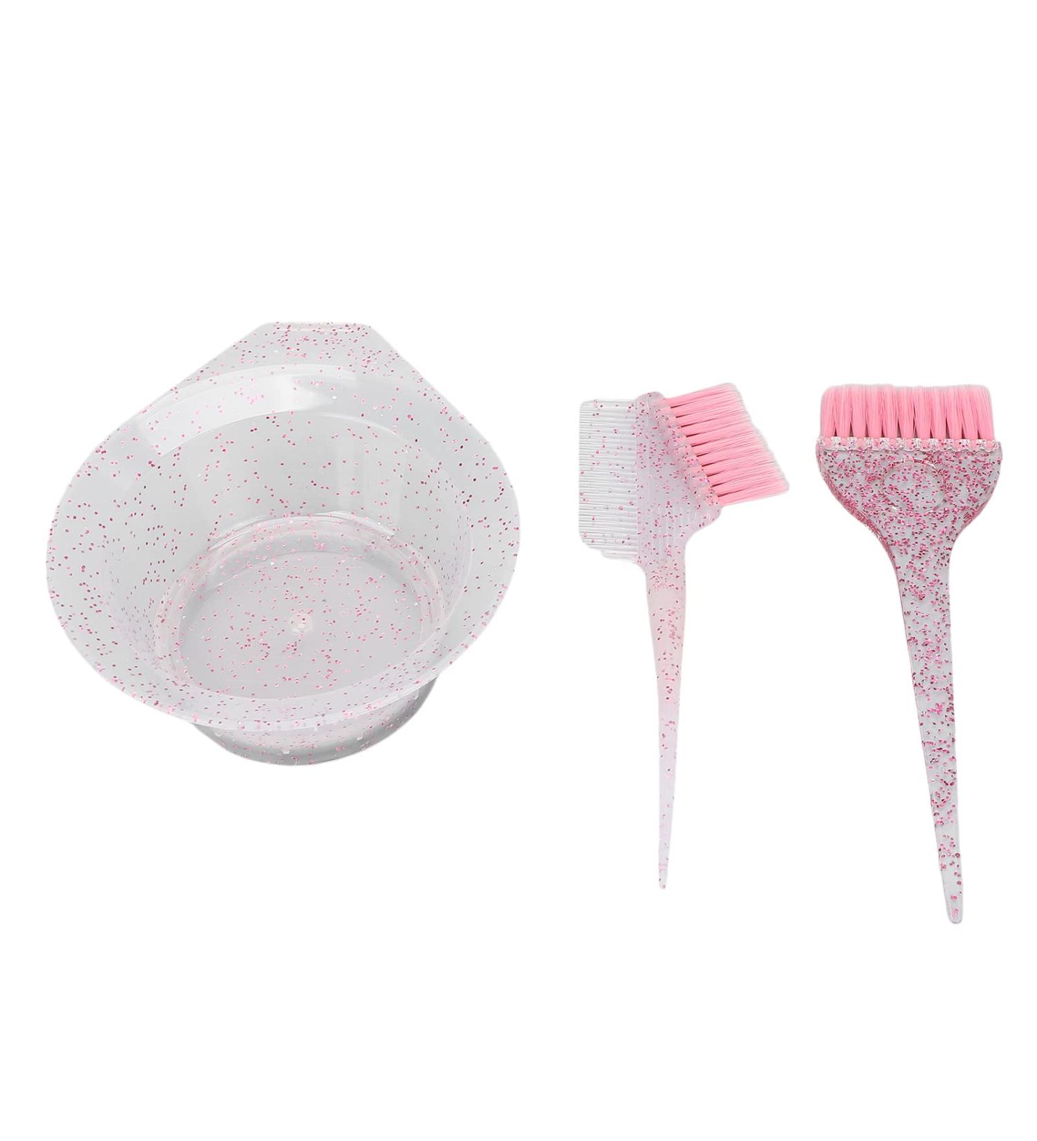 3 Piece Hair Dyeing Kit - Brushes Tinting Comb & Mixing Bowl for Home Salon - Pink | Professional Hair Styling Tools - Buy Online on GoSupps.com