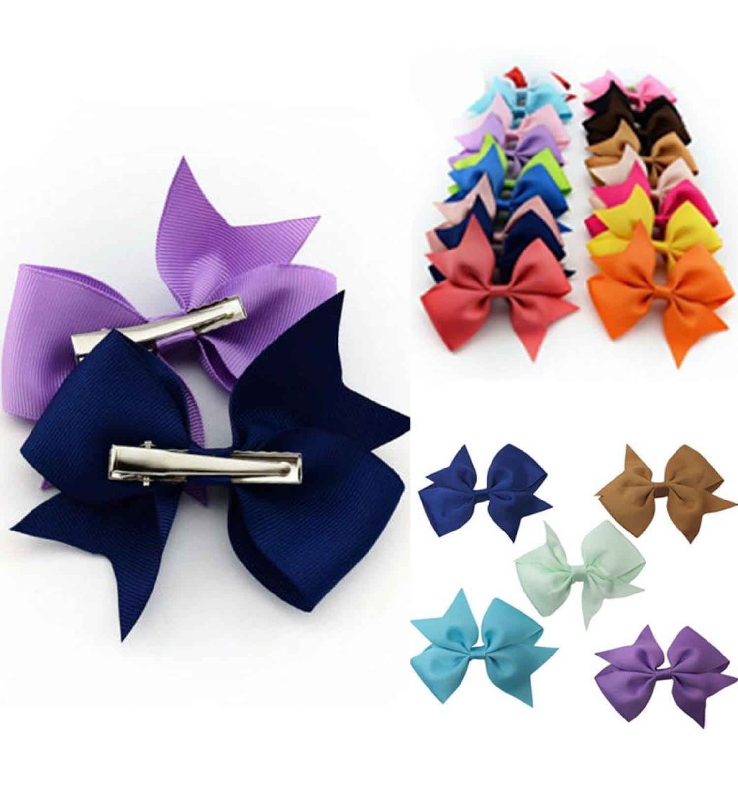 20-Piece Girls' Hair Clip Set - Soft Satin Ribbon and Metal Construction - Assorted Colors - Buy Online on GoSupps.com