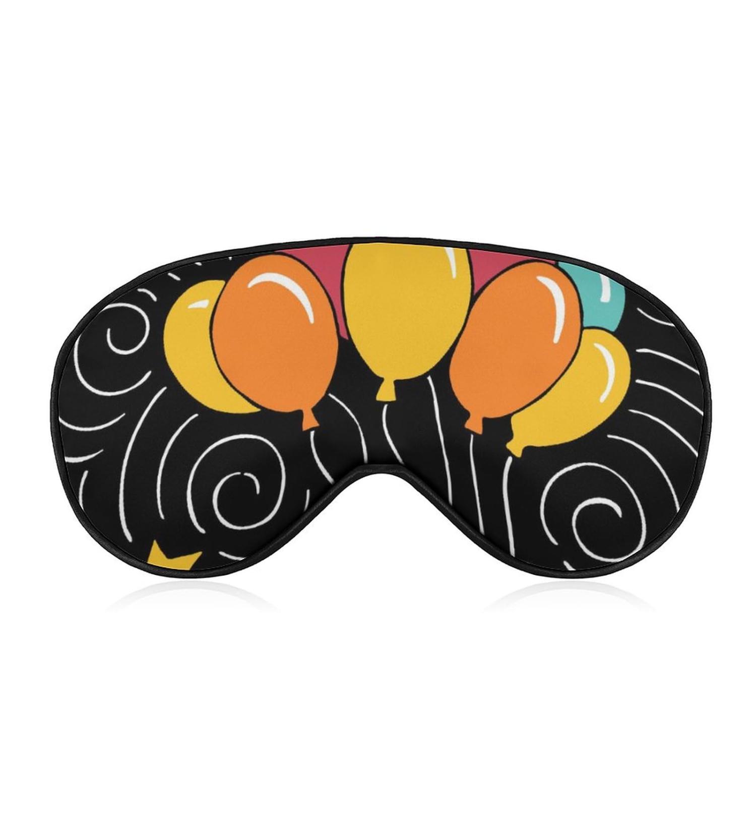 Happy Birthday Balloon Sleep Mask | Adjustable Eye Cover for Sleeping | Blocks Light for Night Travel and Nap | Men and Women - Buy Online on GoSupps.com