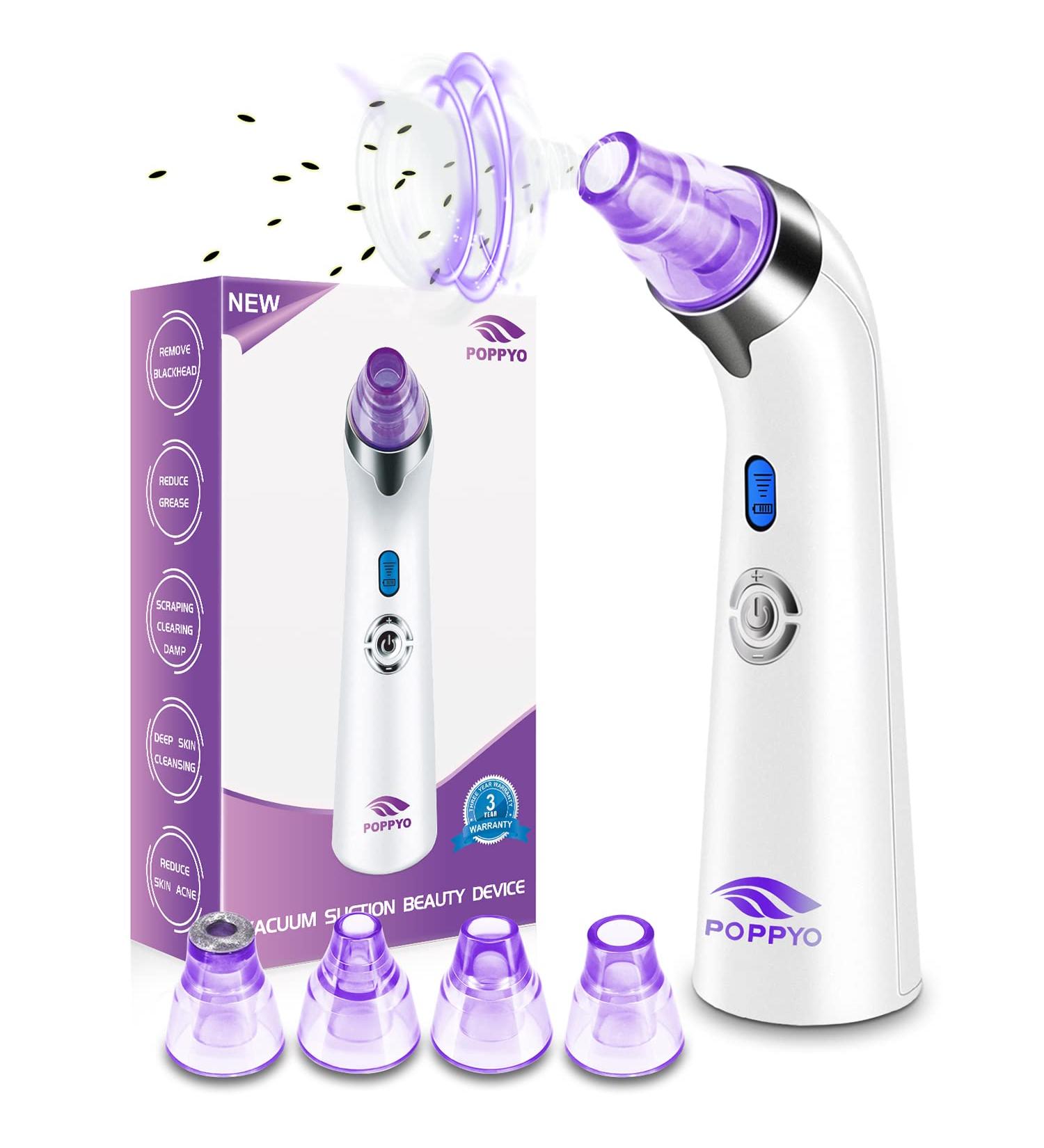 POPPYO Blackhead Vacuum - Electric Facial Pore Cleaner for Women (Purple) - Buy Online on GoSupps.com