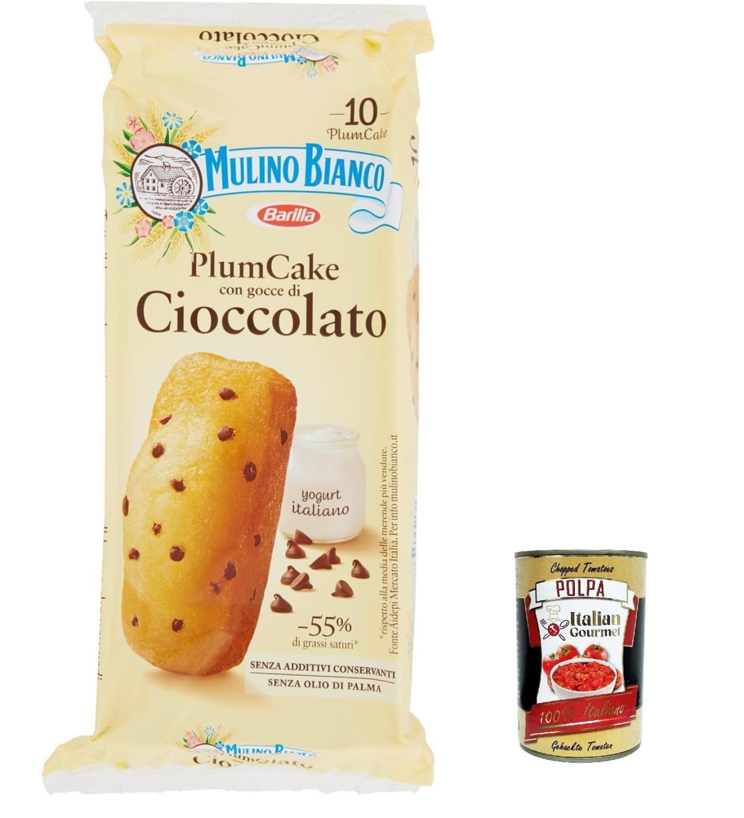 Mulino Bianco Snacks Plumcake Lot of 3 g teaux aux prunes with chocolaty gouts sweet collation for between the two - 350 g + Italian gourmet pulp 400 g - Buy Online on GoSupps.com