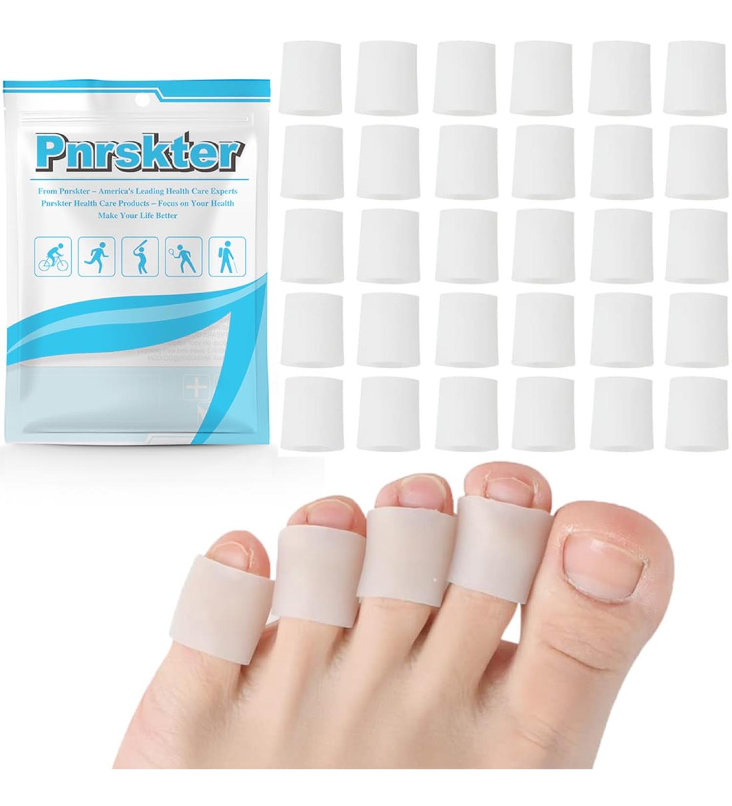30 PCs Silicone Toe Caps for Pain Relief - Gel Protection for Hammer Toes Bubbles & Chicken Eyes - White Small Toe Sleeves - Buy Online on GoSupps.com