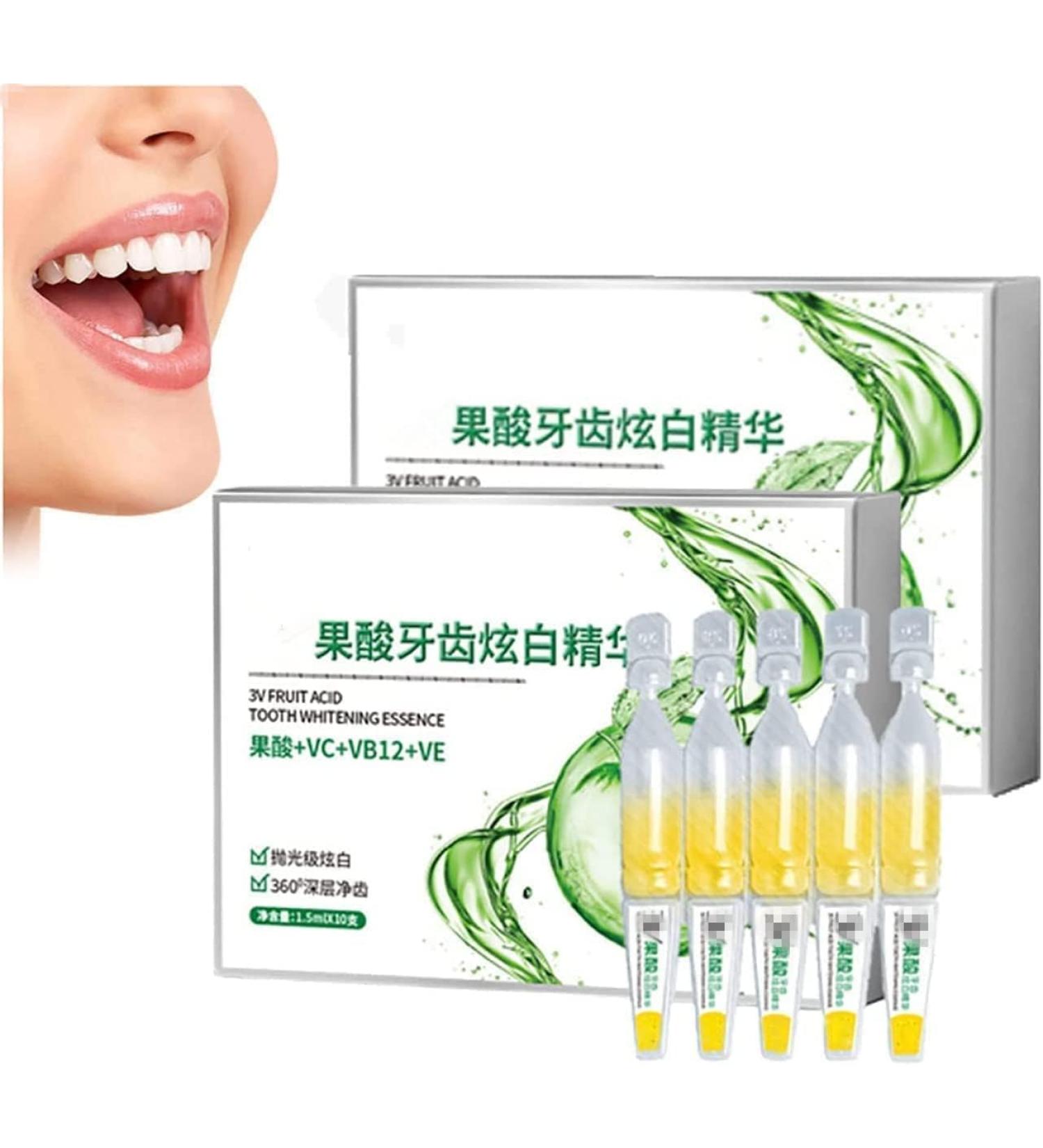 Anti-Dark Tlopa Ampoule Toothpaste & Essence - 3V Fruit Acid Tooth Whitening Serum | 20 Disposable Tartar Removal Treatments - Buy Online on GoSupps.com