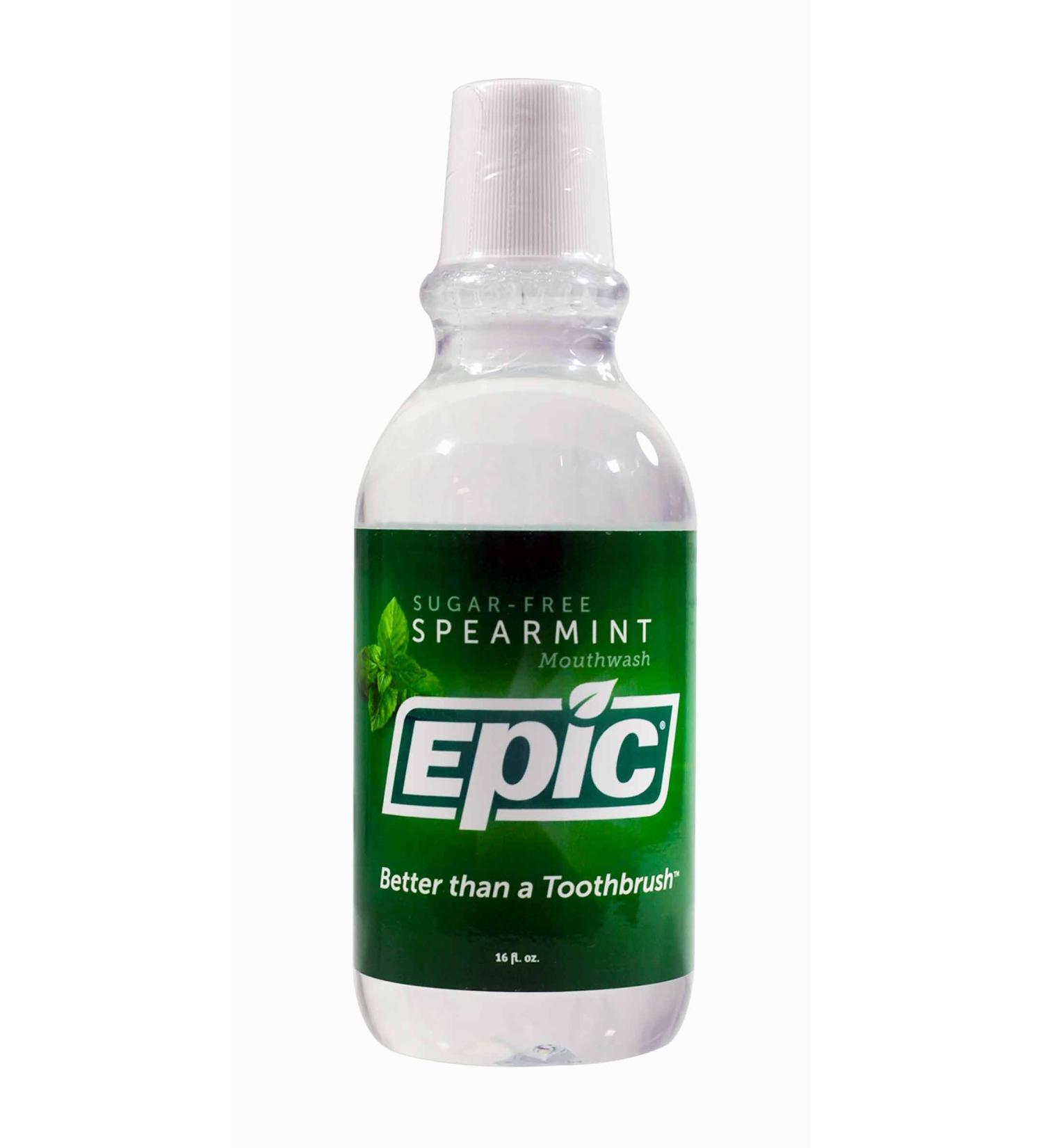 Epic Xyitol Spearmint Flavored Mouthwash 16 Fl Oz (Pack of 2)