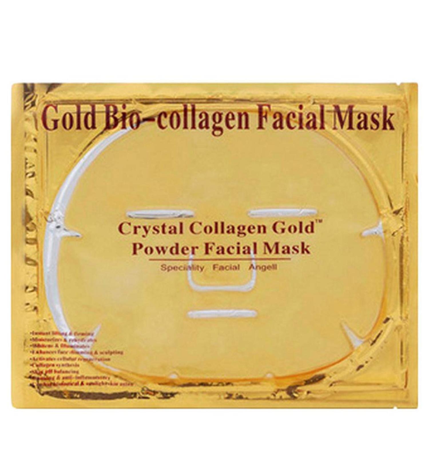 Gold Bio-Collagen Facial Mask Anti-Aging Hydrating Moisturizing Face Mask Anti Wrinkles Face Mask for Smoothing & Preventing Wrinkles