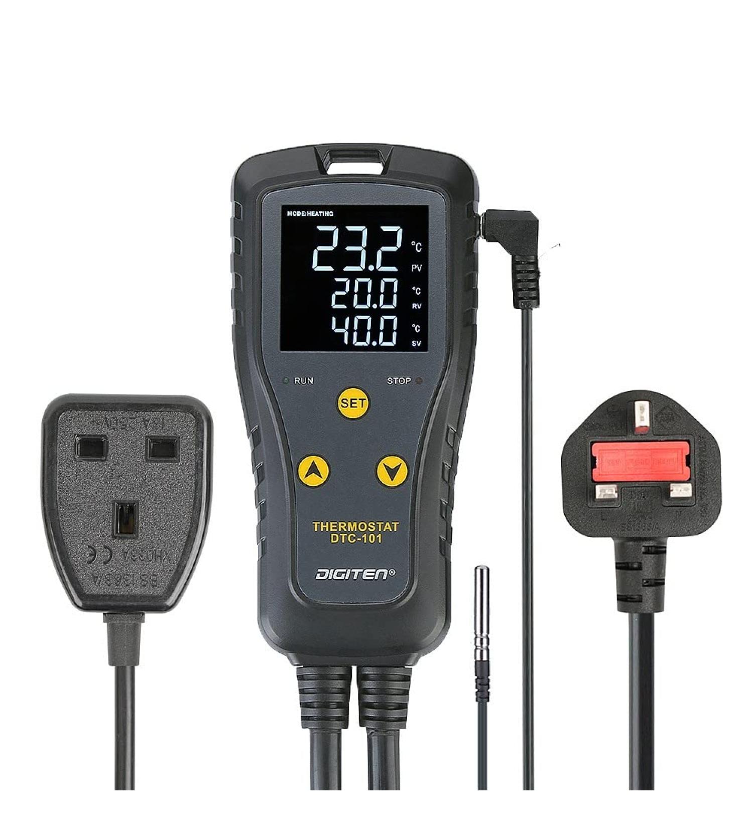 DIGITEN Temperature Controller DTC101 Greenhouse Thermostat Outlet Home Brewing Temperature Controlled Switch 10A Heat Mat Thermostat Aquarium Temperature Controller Heating Cooling Mode - Buy Online on GoSupps.com