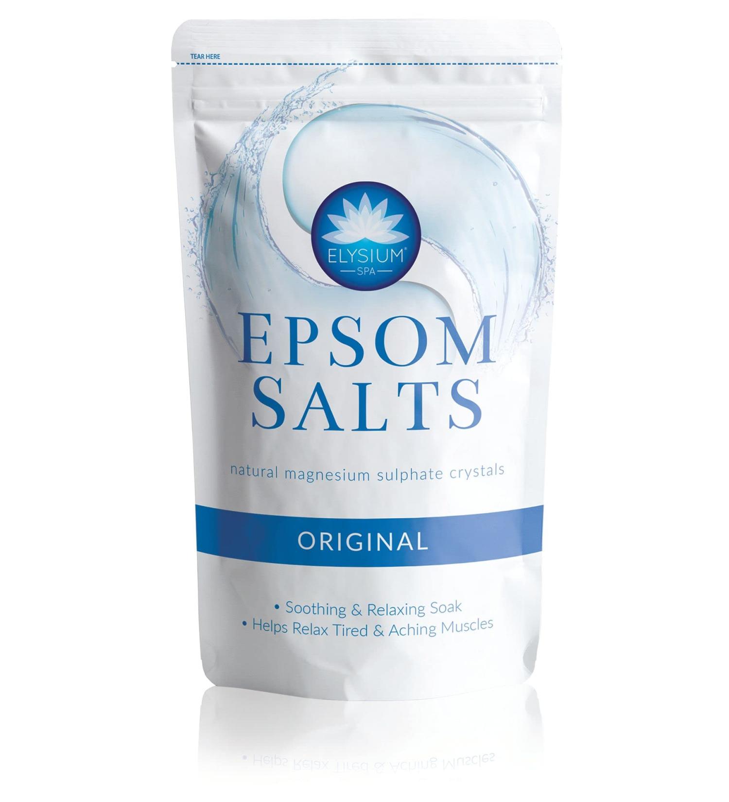 Elysium Spa Natural Original Epsom Salts White 450g - Pack of 1 | Fresh and Pure Magnesium Sulfate for Relaxation - Buy Online on GoSupps.com