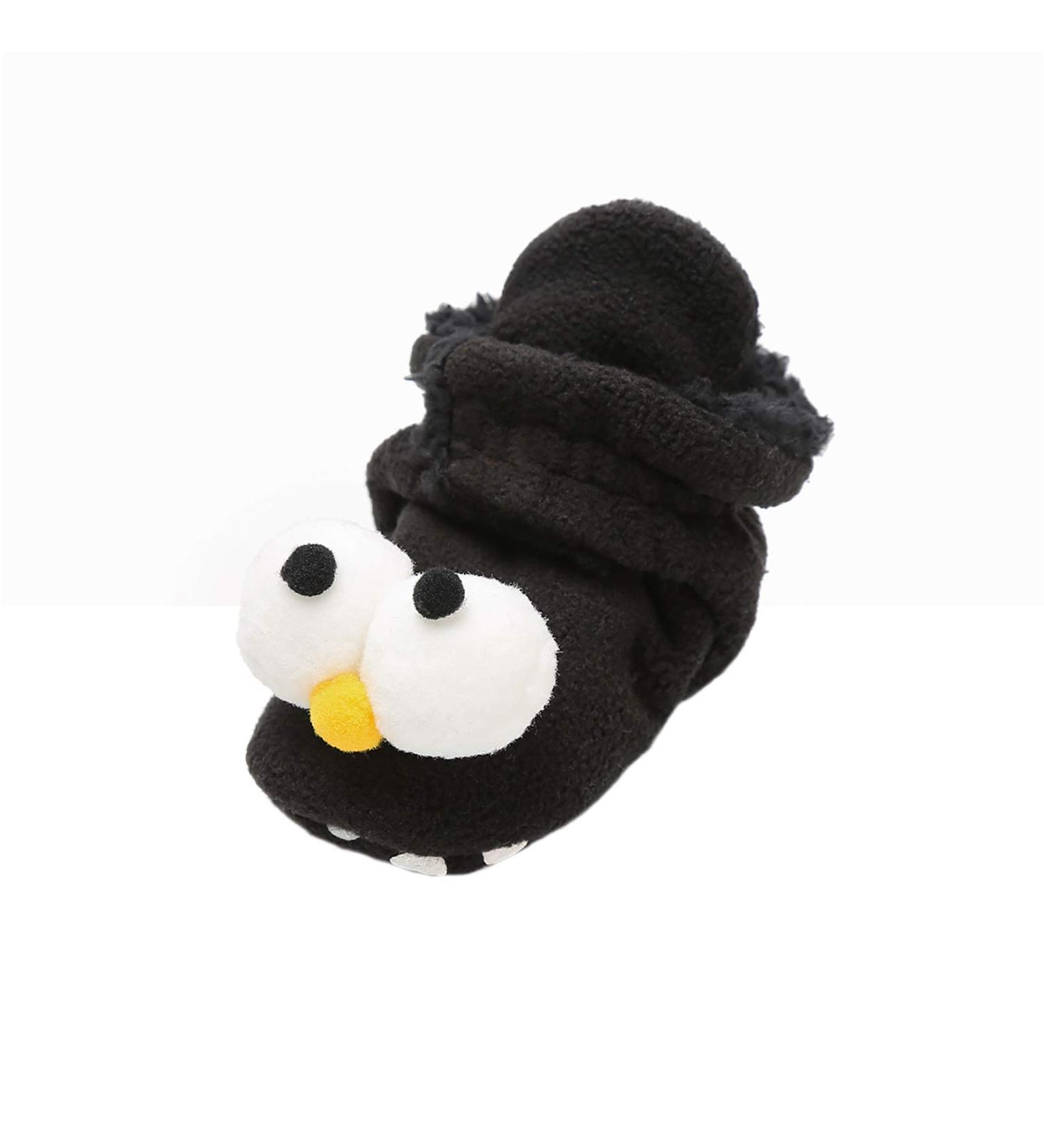 TMEOG Baby Booties Slippers | Infant Winter Boots | First Walking Shoes for Boys Girls 6-12 Months | Black Big Eyes Design - Buy Online on GoSupps.com