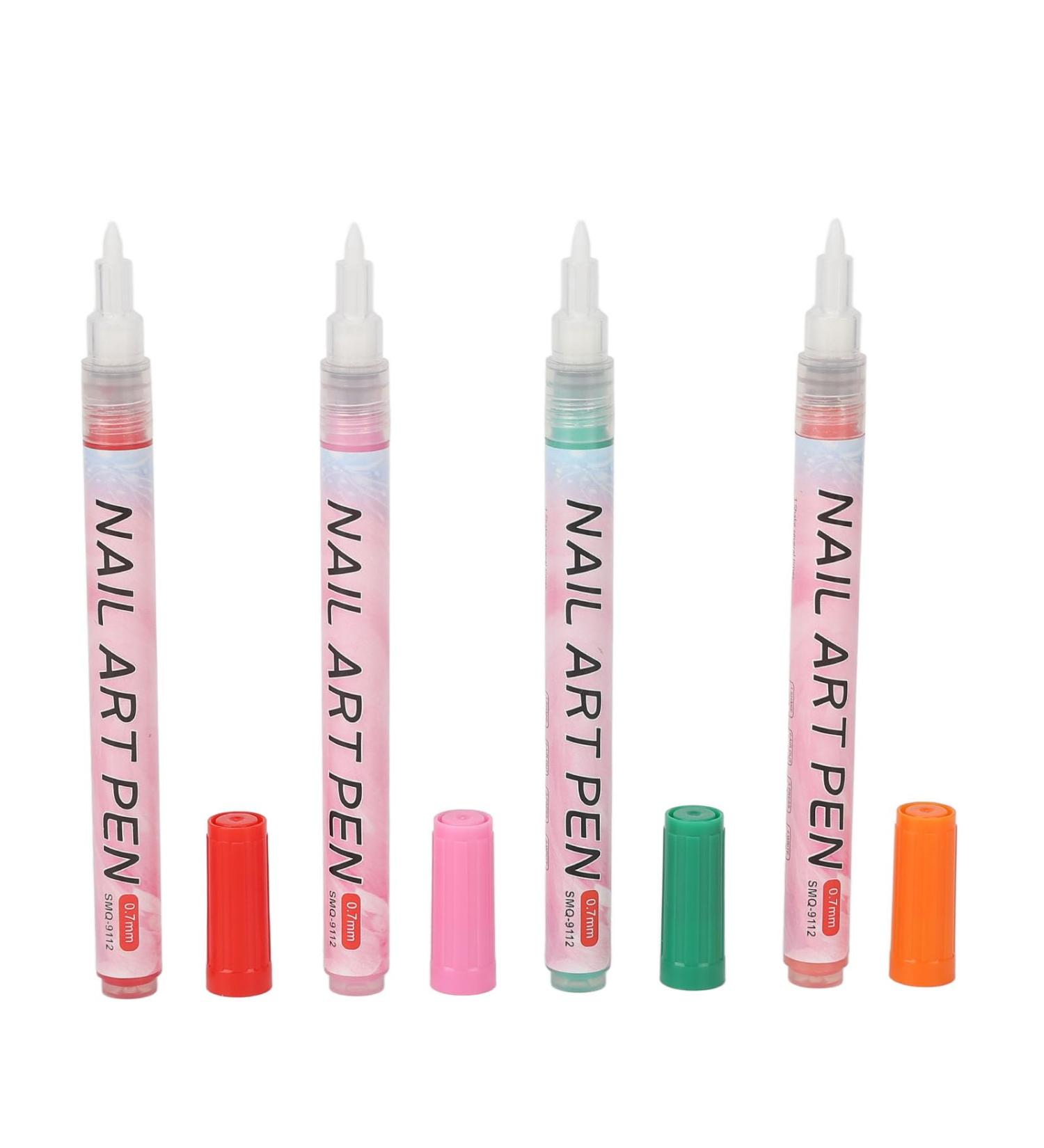 Nail Graffiti Pen Safe 12 Colors DIY Easy Grip Portable Nail Art Pens Set for Abstract Lines - Buy Online on GoSupps.com