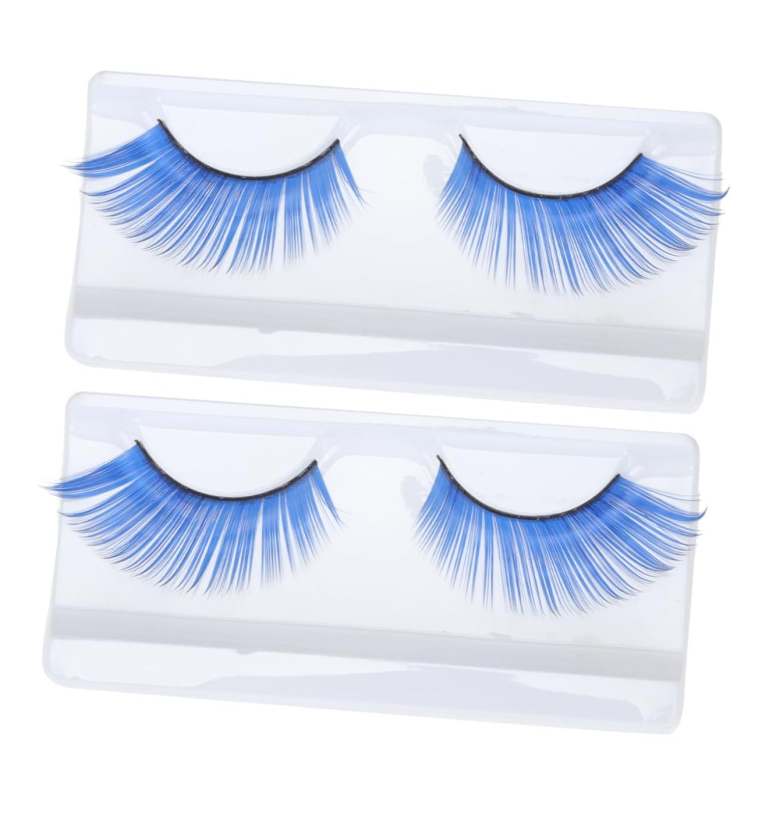 HAPINARY 2 Pairs Blue Long Eyelashes Halloween Eyelash Long Thick Eyelashes False Eyelashes Extension Dramatic Masquerade Party Eyelashes Fake Eyelashes Women Eyelashes - Buy Online on GoSupps.com