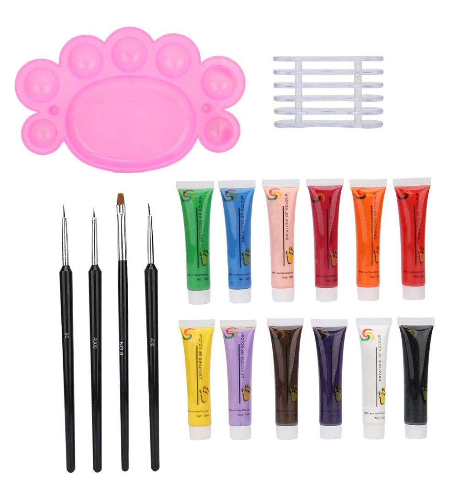 Nail Art Palette Kit - 4PCS Brush Pen for Easy Drawing | Exquisite Craftsmanship for Home and Beauty Salons - International Shipping Available - Buy Online on GoSupps.com