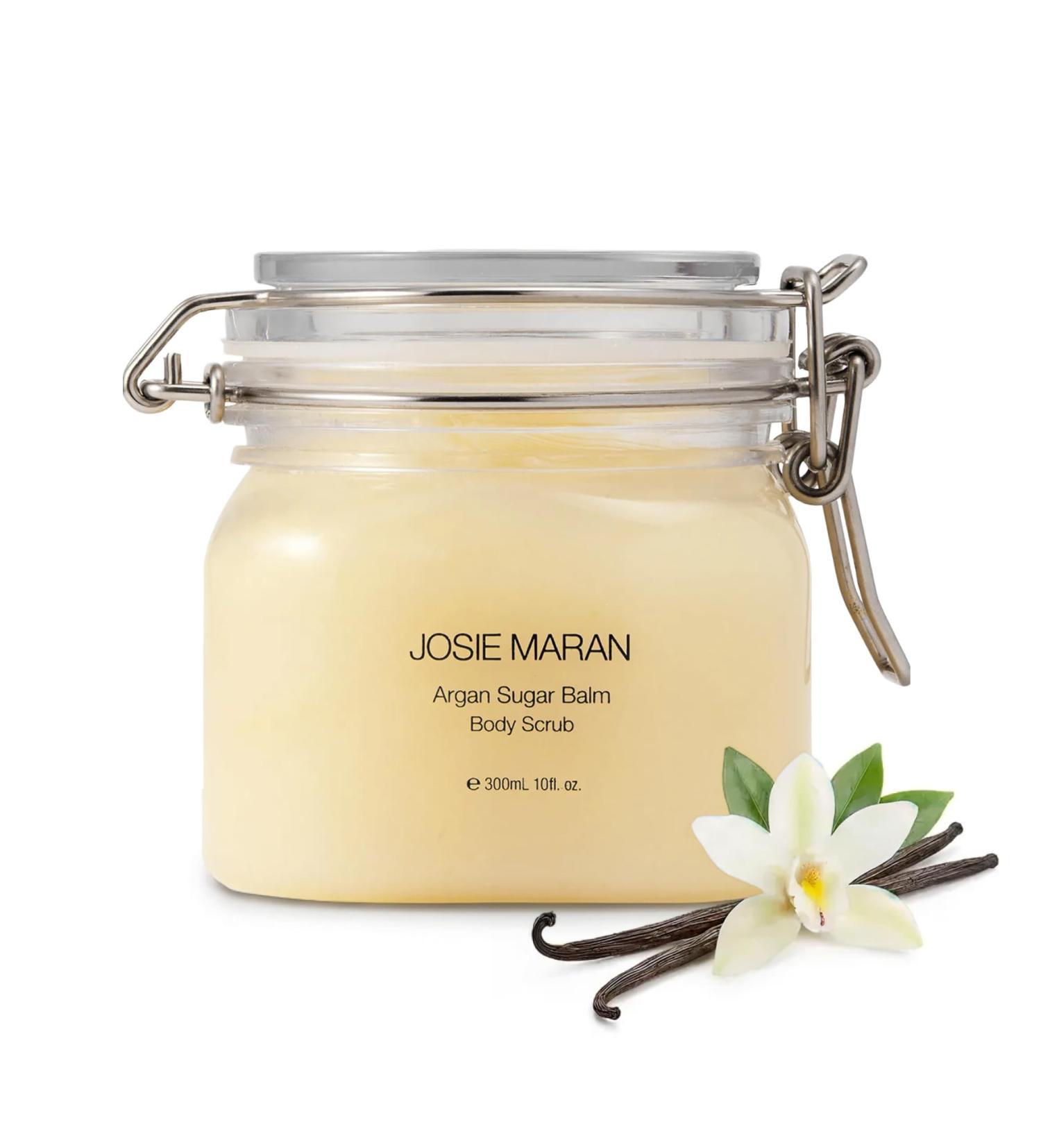 Josie Maran Argan Sugar Balm Body Scrub - Exfoliating Sugar Scrub with 100% Pure Argan Oil & Coconut Oil - Softens, Smoothes & Hydrates Dry Skin - Vegan + Cruelty Free - Vanilla Bean (10 oz) - Buy Online on GoSupps.com