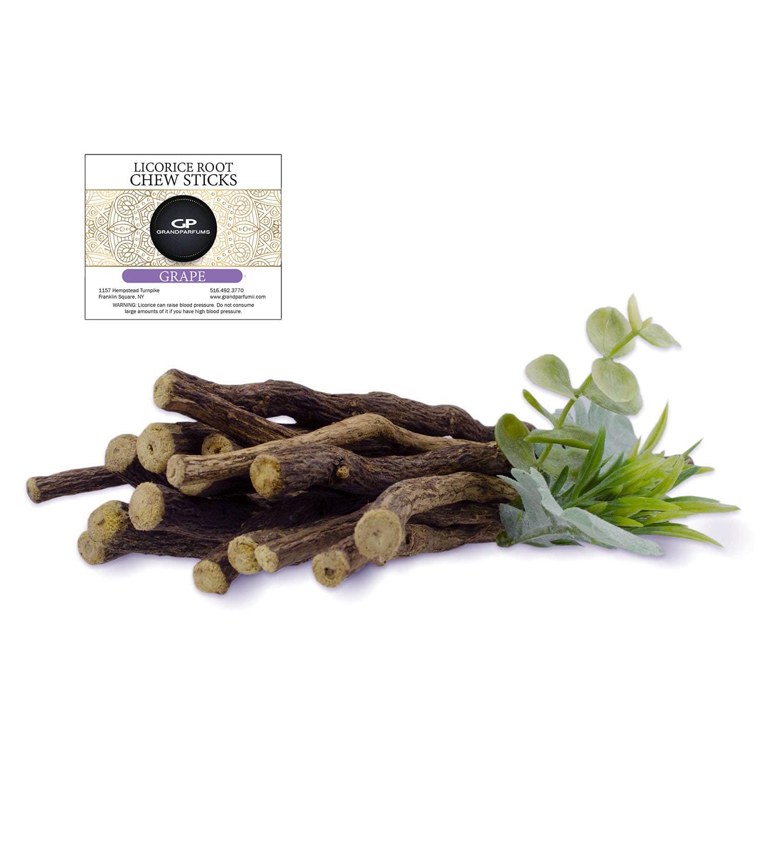 100% Natural Licorice Root Chew Sticks Grape Flavored Organic Help Quit Smoking Whiten Teeth Freshen Breath and Suppress Appetite