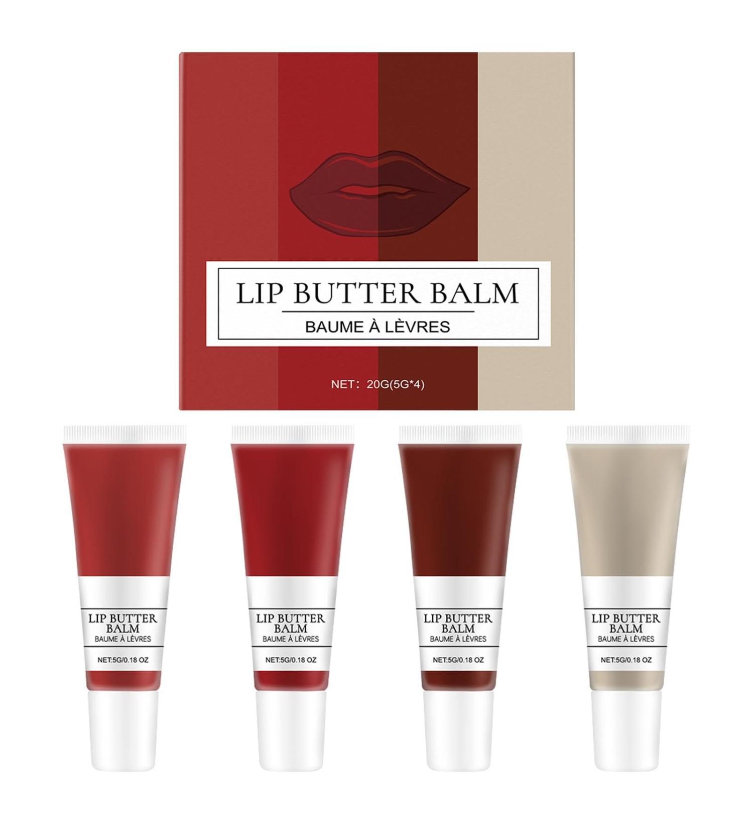 Lip Conditioning Balm Lip Balm Set | 4Pcs Lip Cream Set Moisturizing Lip Balm | Long Lasting Lip Gloss Anti-Cracking Moisturizer for Women - Buy Online on GoSupps.com