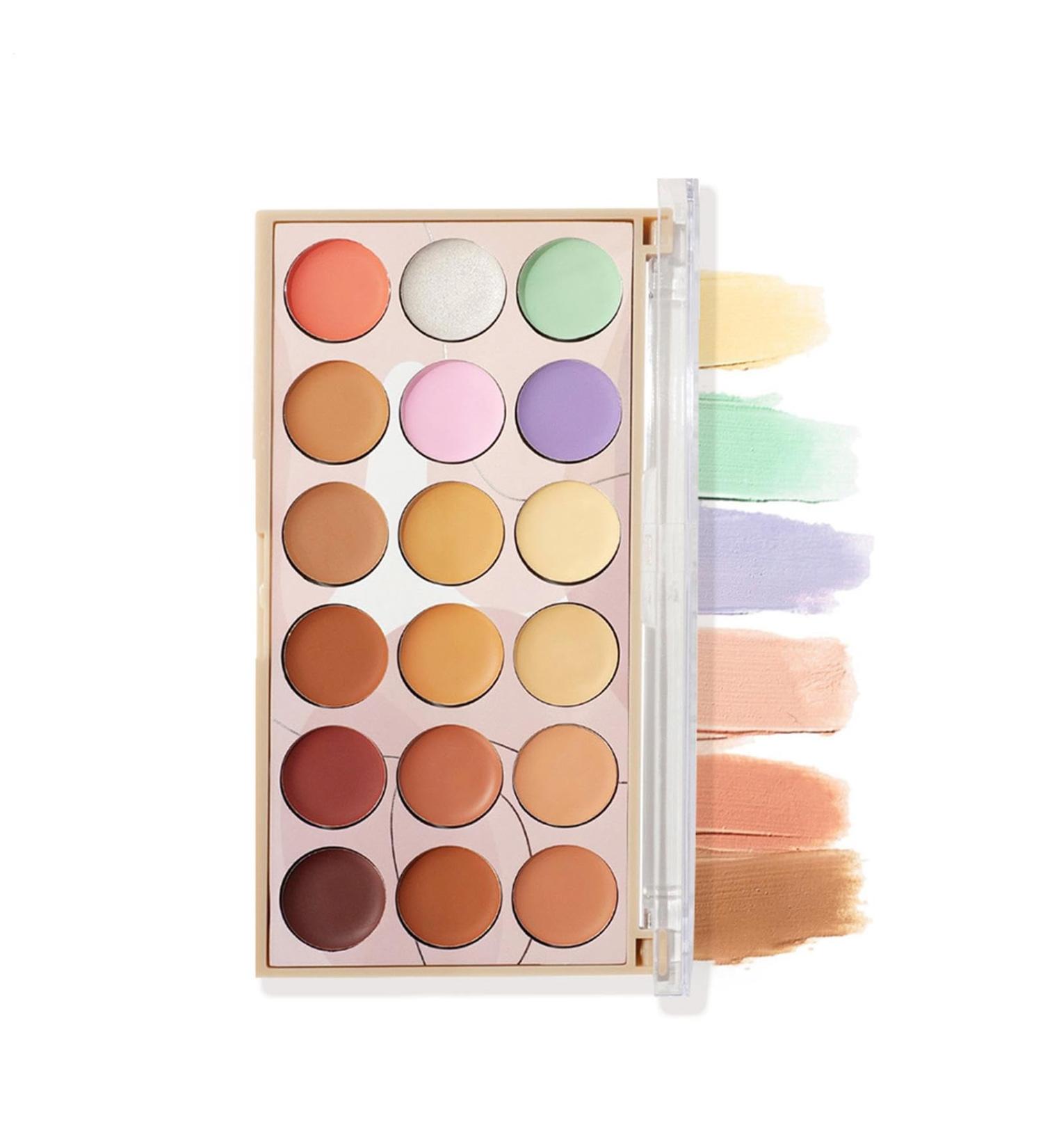  Hogvinnatil Color corrector palette concealer palette correction 18-color face concealer cream | Waterproof beauty palette concealing makeup - Buy Online on GoSupps.com