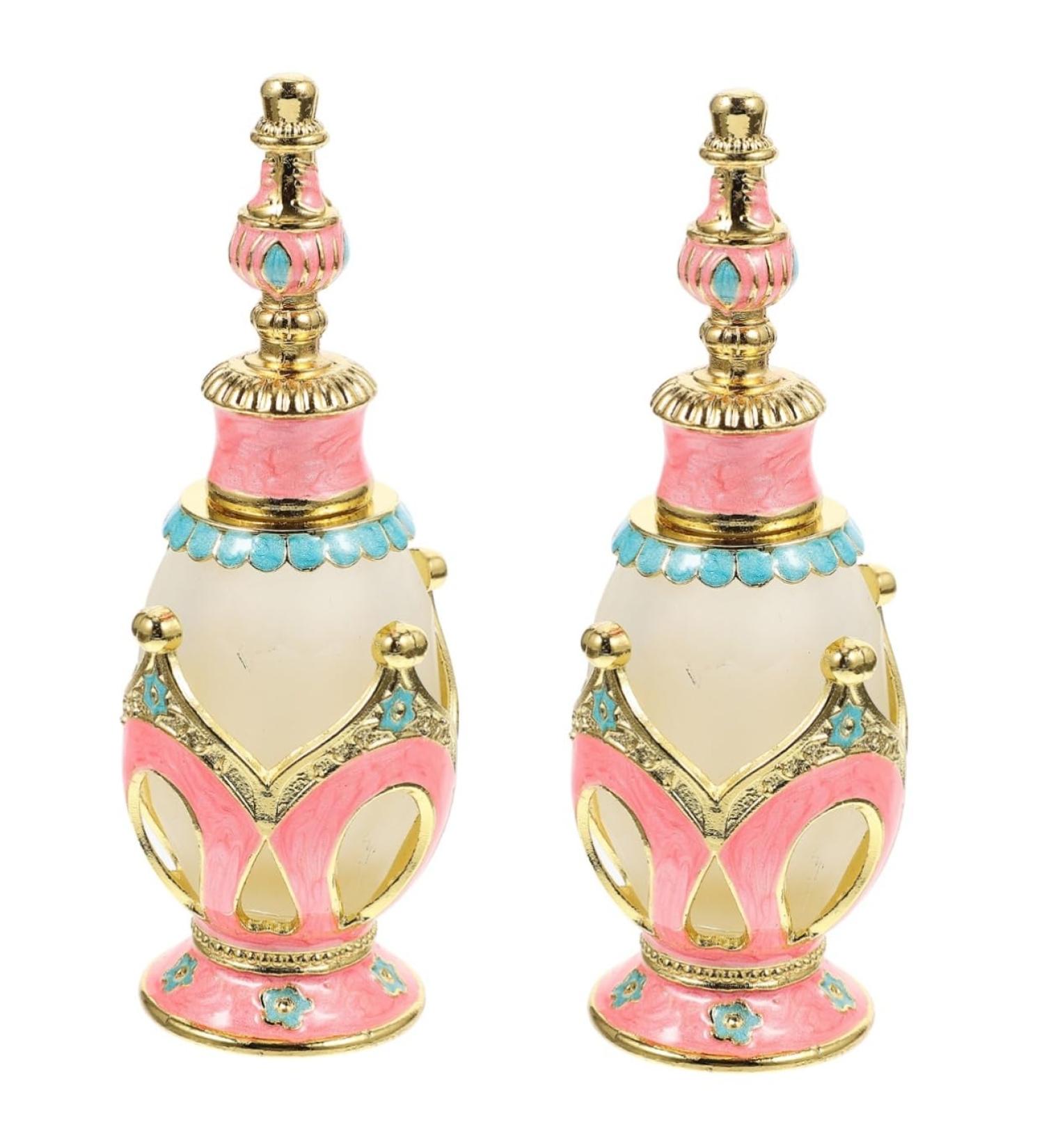 FRCOLOR Miniature Middle Eastern Perfume Bottles - Glass Essential Oil & Arabic Perfume Sample Bottles - 2pcs Travel Empty Flavor Bottles - Buy Online on GoSupps.com