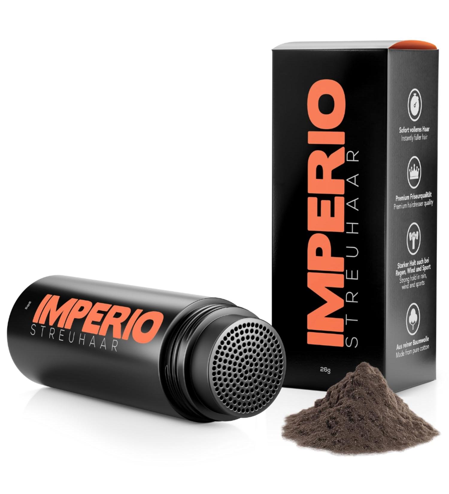 Imperio Scatter Hair - 100% Natural Hair Compression & Instant Volume | Premium Quality Dark Brown (26g) | Authentic Purple Look - Fast International Shipping - Buy Online on GoSupps.com