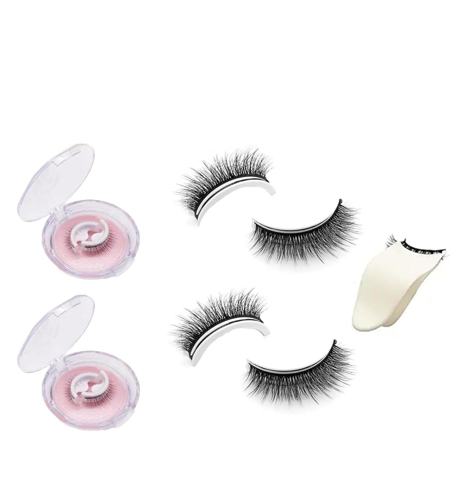 Buy 2 Pairs Reusable Self-Adhesive Eyelashes - Waterproof & Thick - Perfect for All Occasions - Buy Online on GoSupps.com